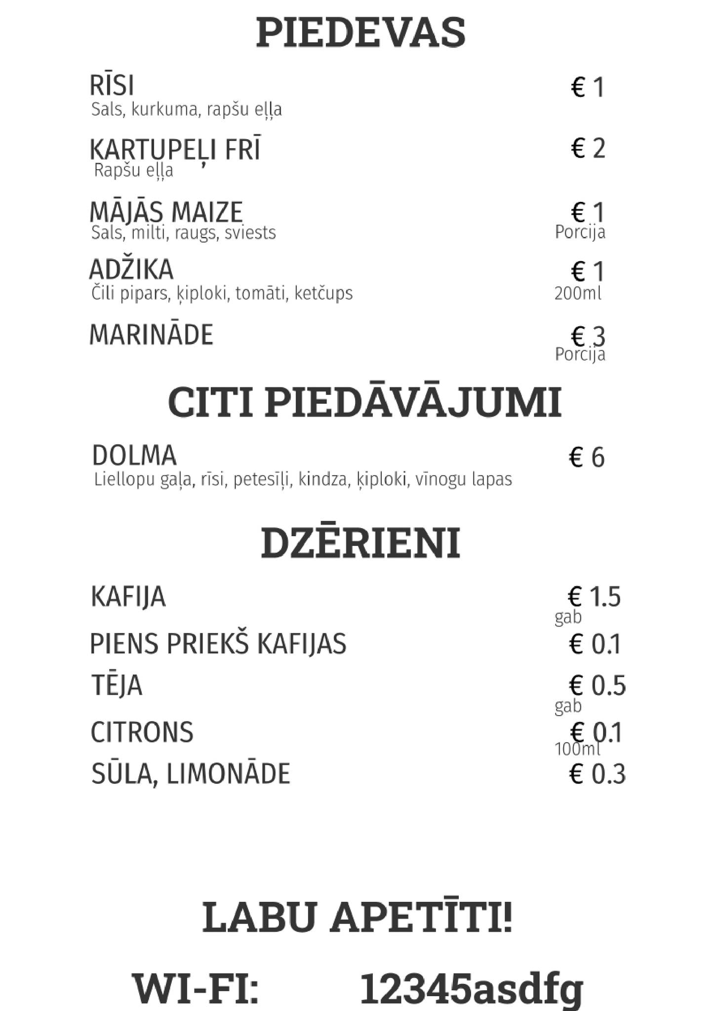 Шашлыки у Алика Riga меню