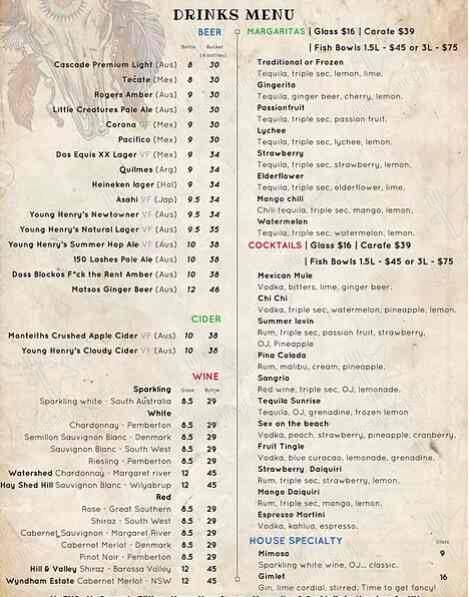 Santa Fe Restaurant меню