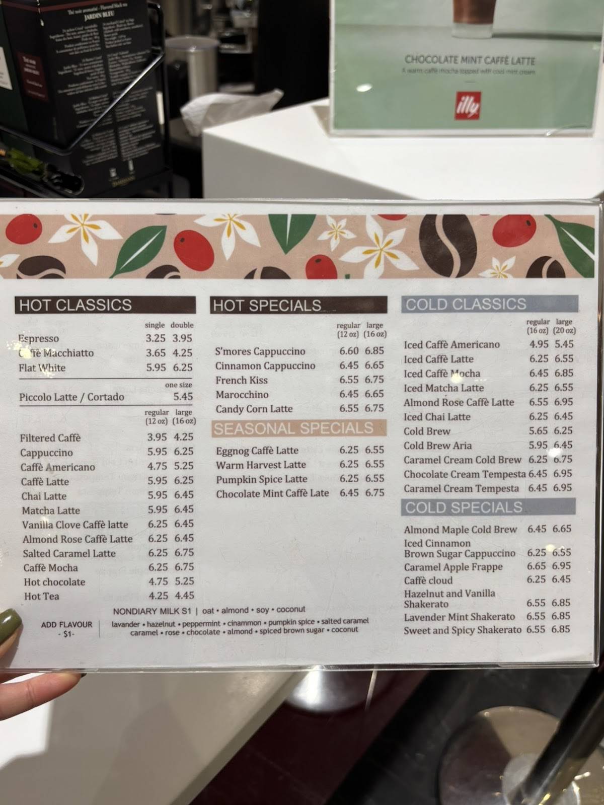 illy Caffe American Dream меню