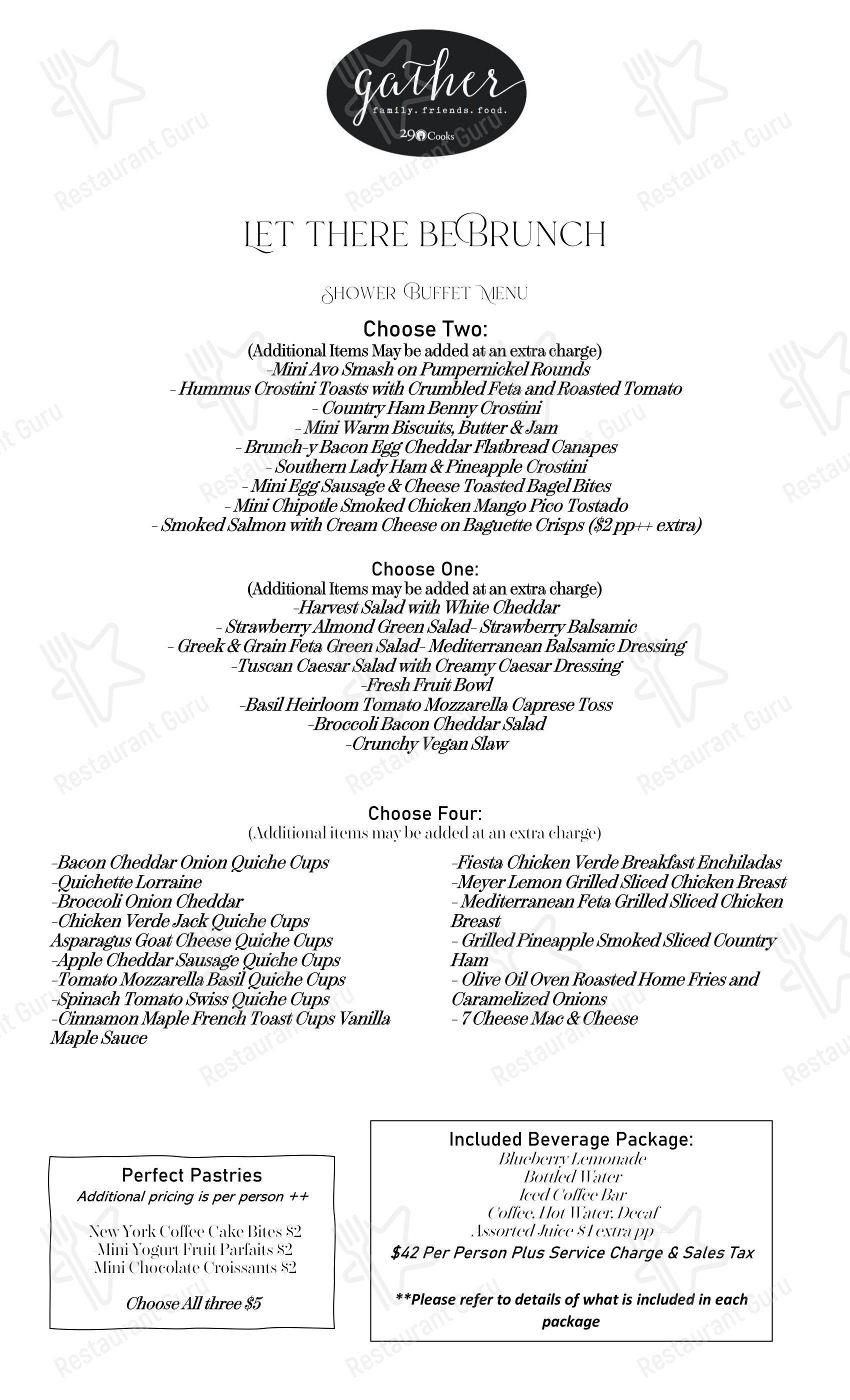 Ночное меню 29 Cooks Catering в Эммаусе