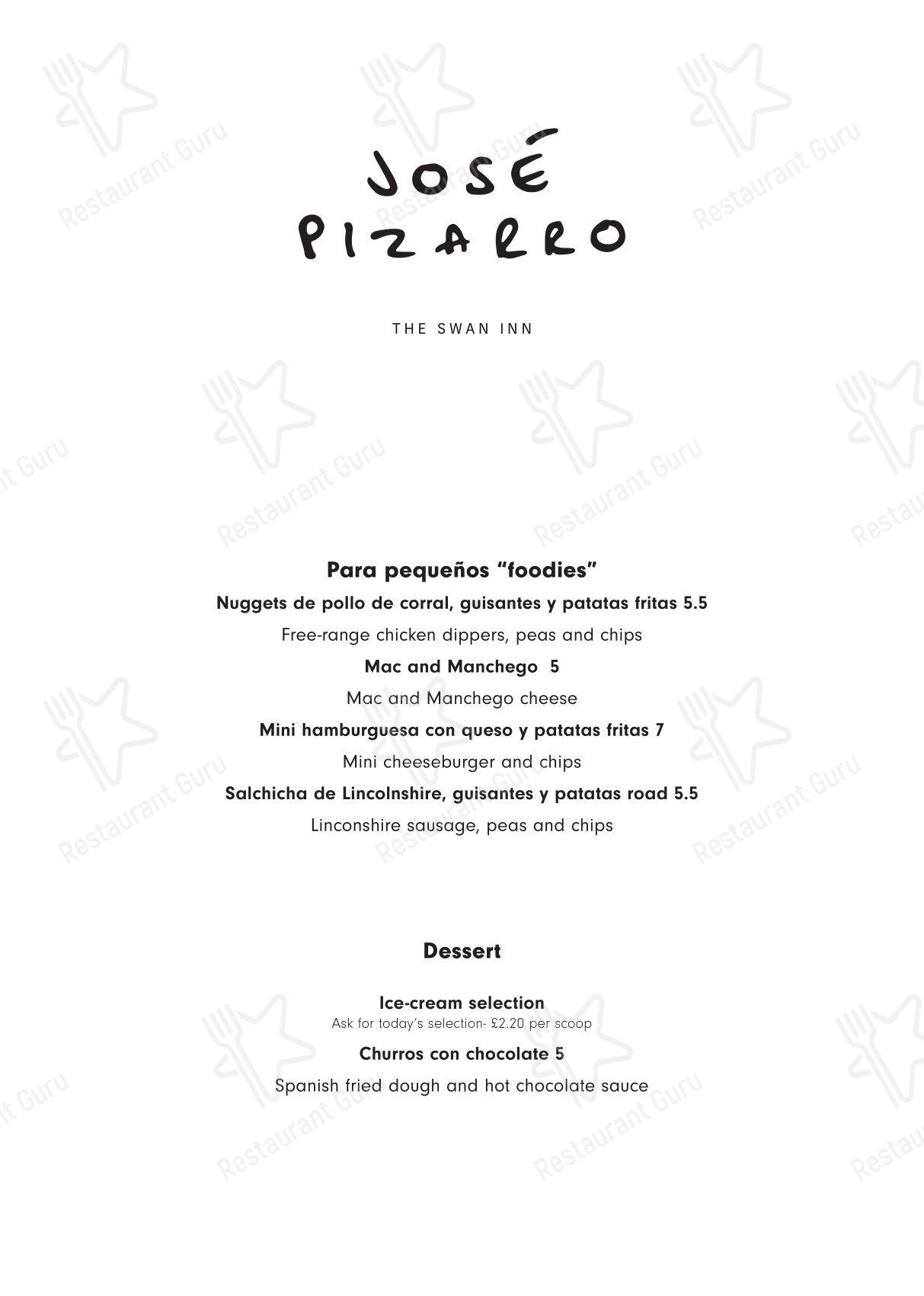 José Pizarro The Swan Inn в Эшере - Wine Menu