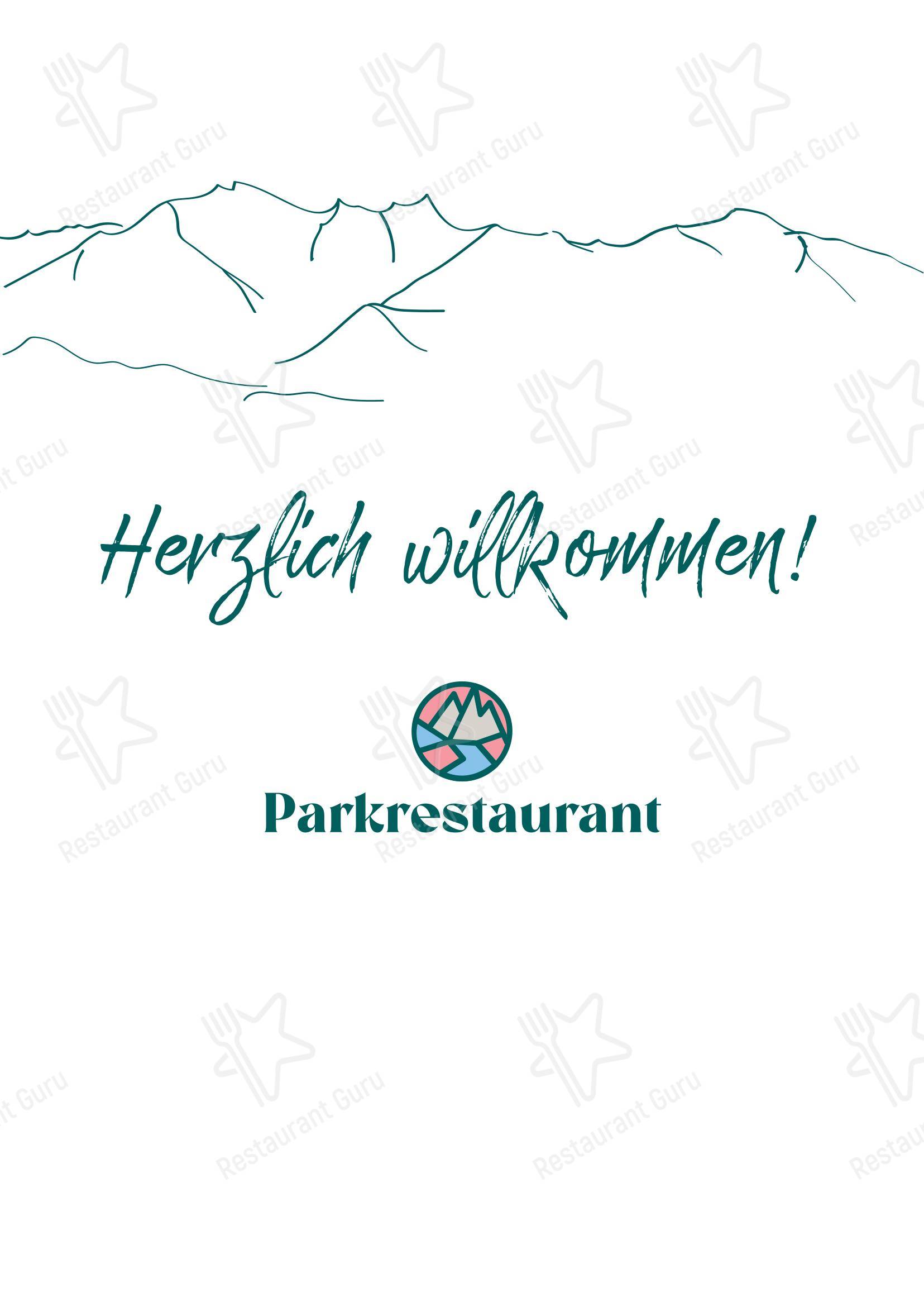 Меню ресторана Parkrestaurant в Баде-Рагаце