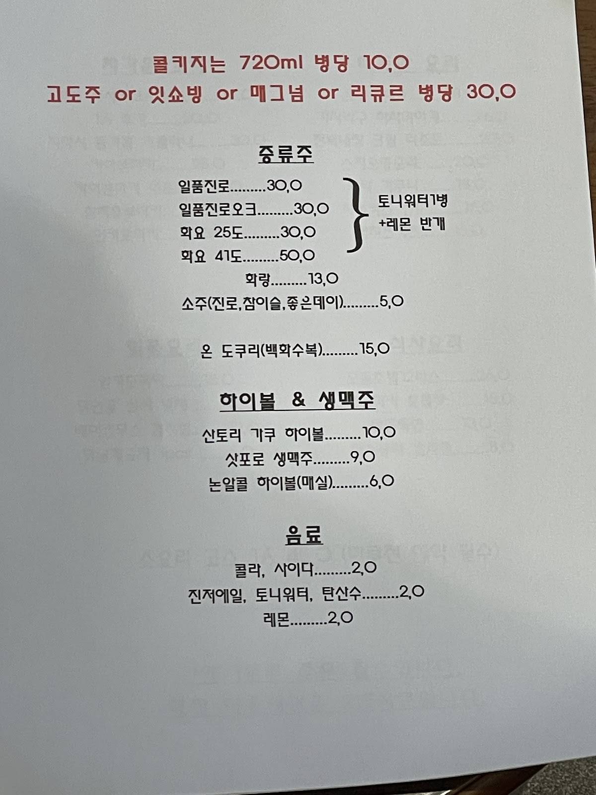 장소 меню