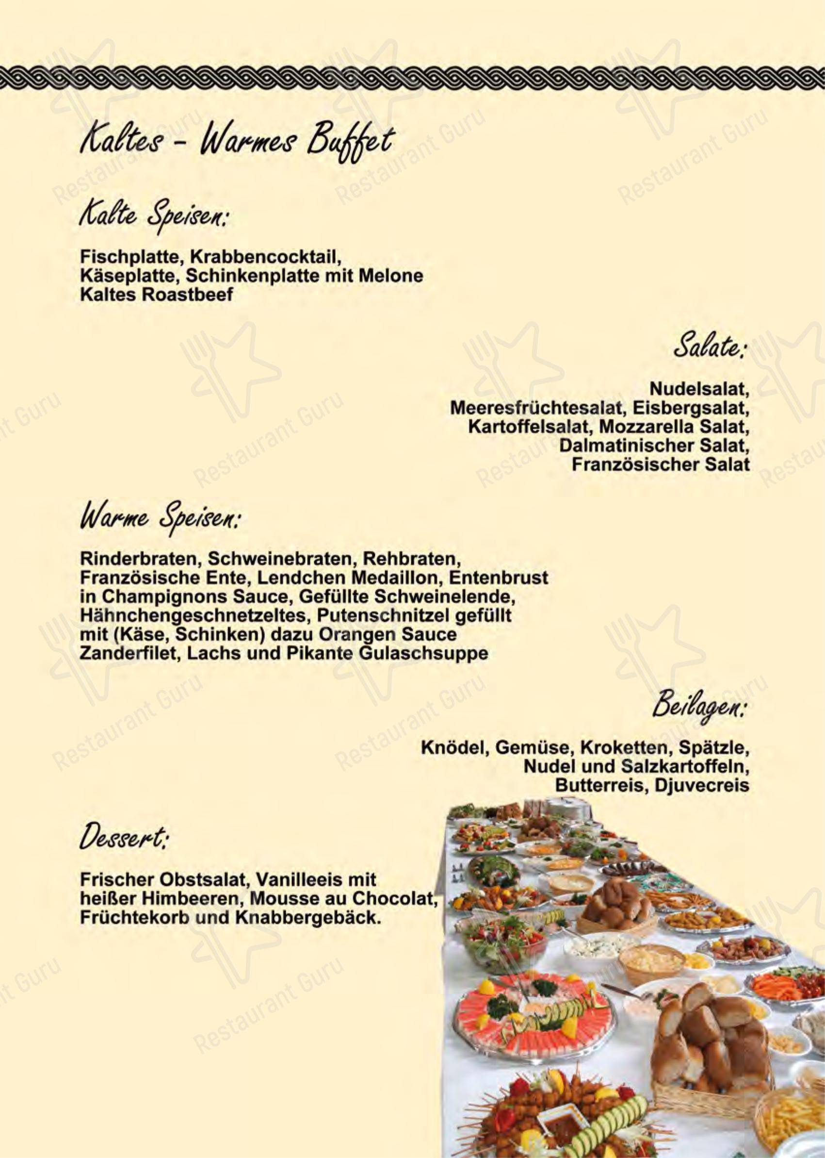 Меню ресторана Restaurant Zagreb в Рёдермарке