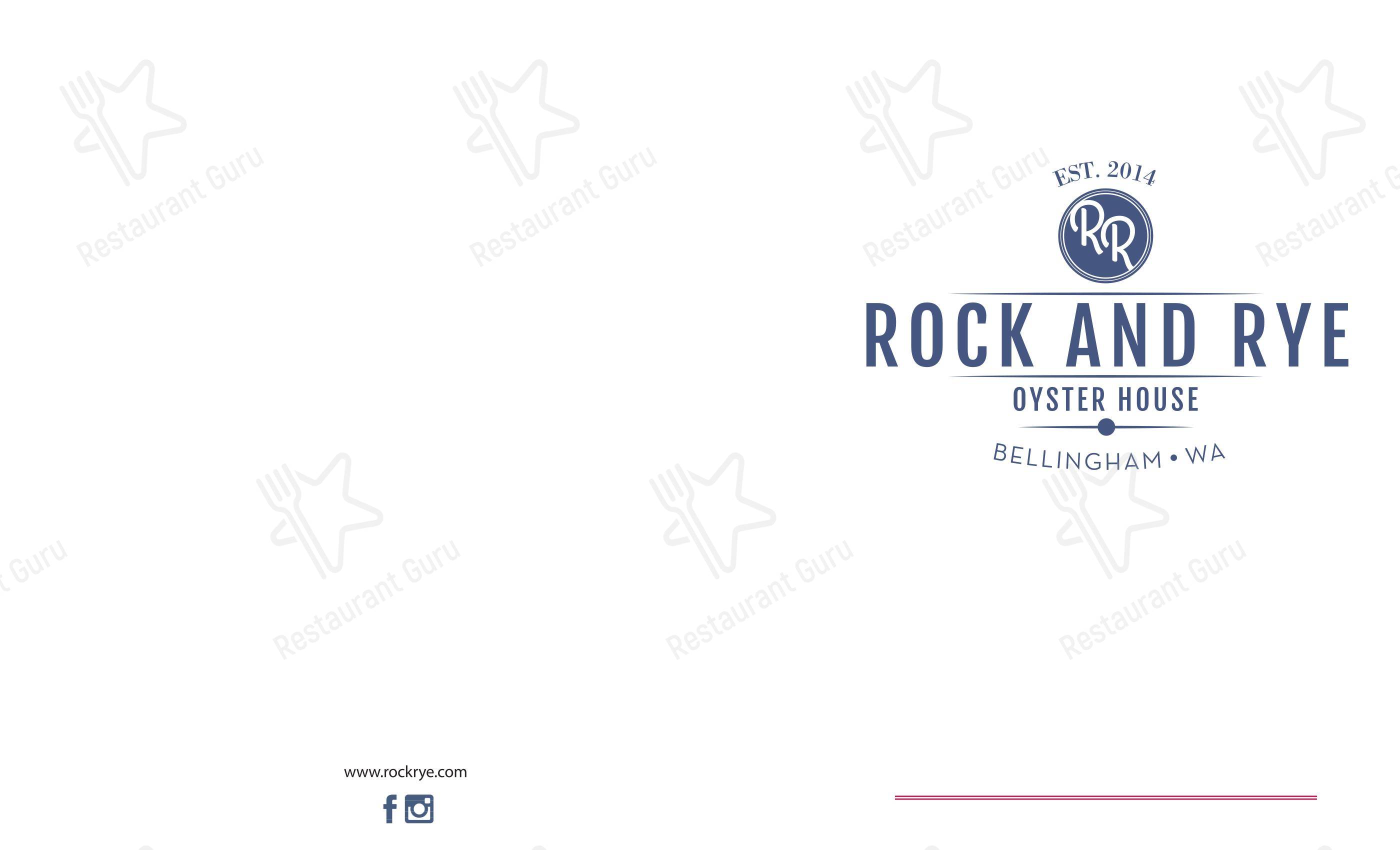 Меню напитков паба и бара Rock and Rye Oyster House в Беллингхеме