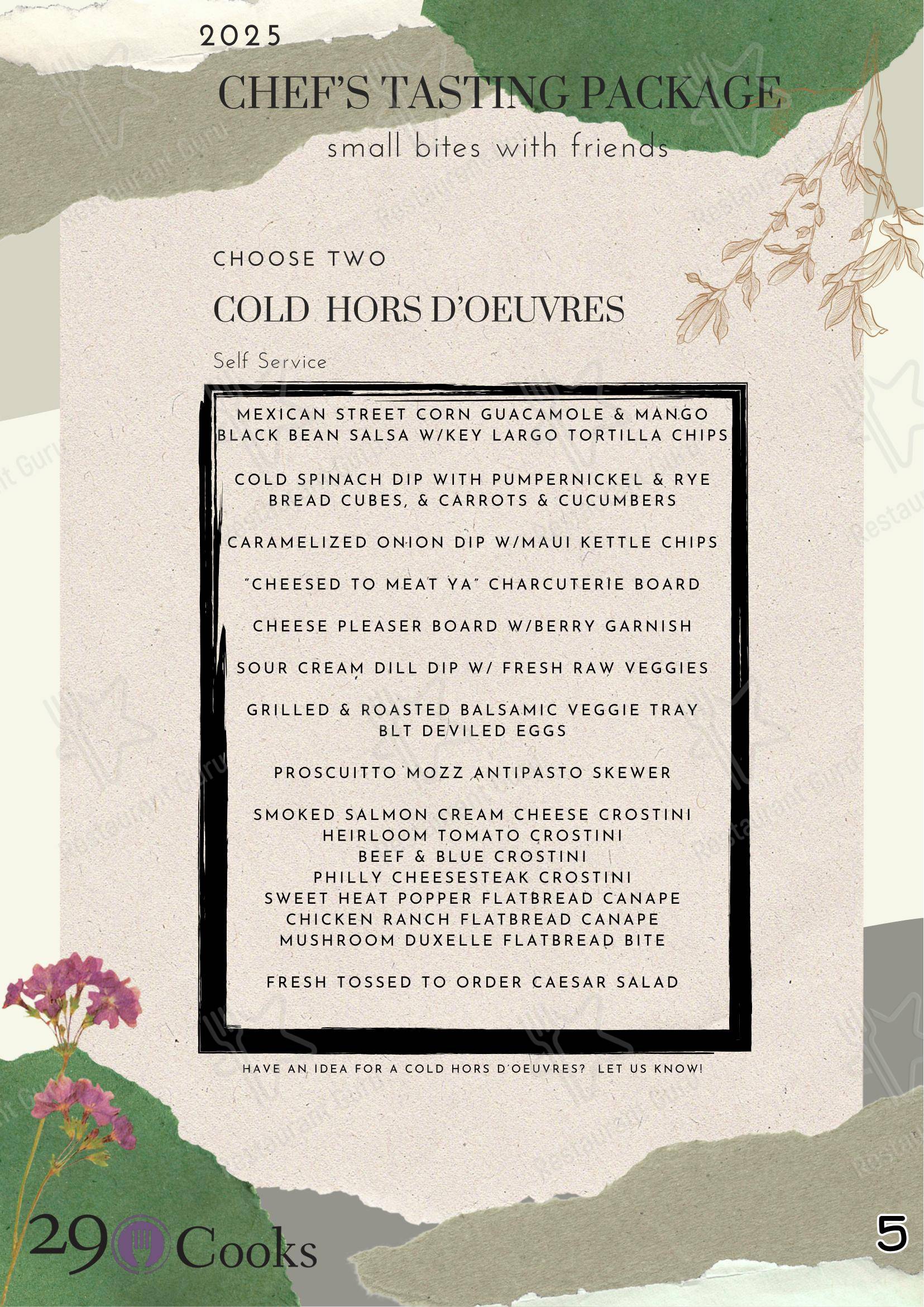 29 Cooks Catering в Эммаусе - Lunch Menu
