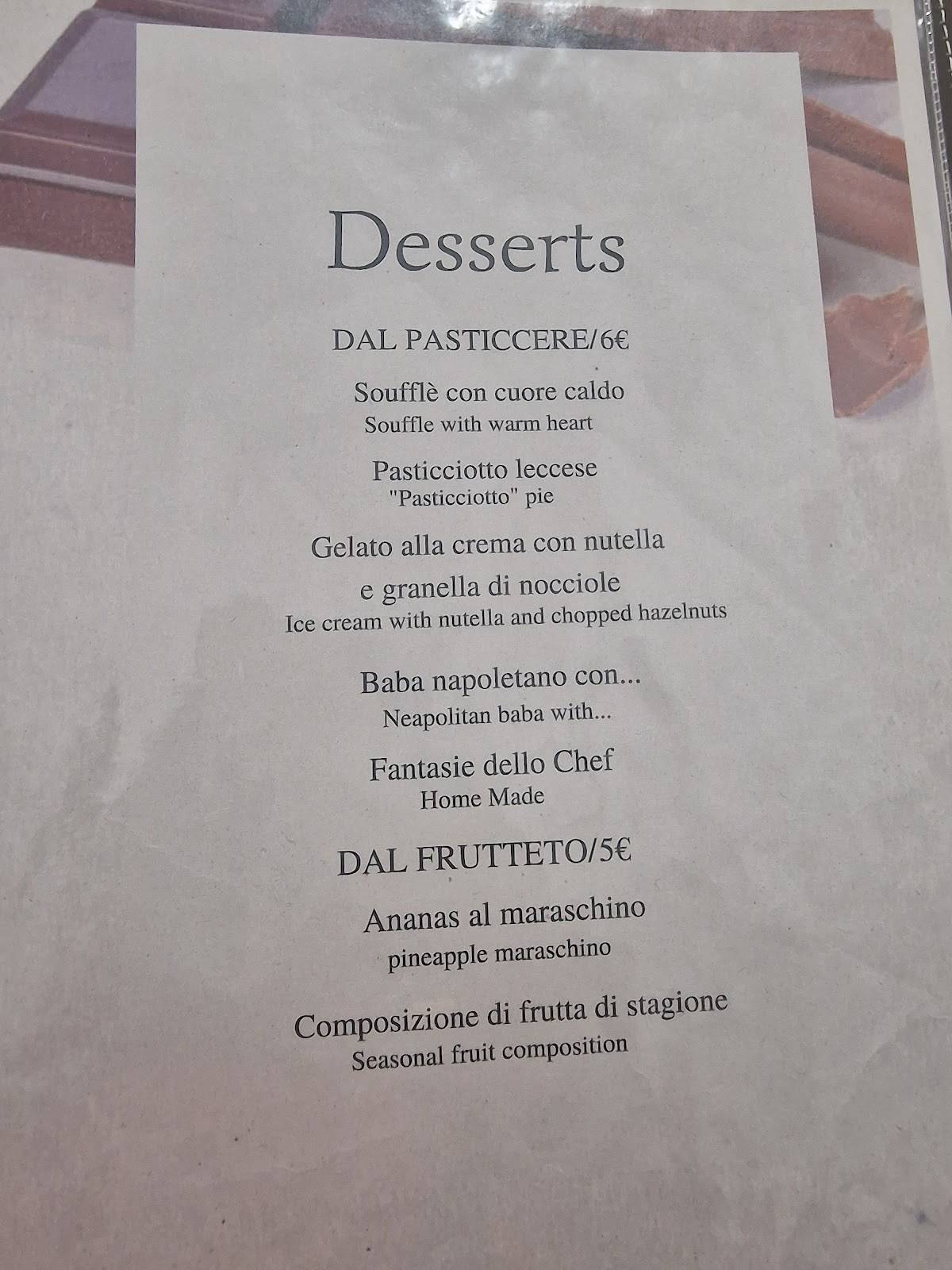 704 Ristorante меню