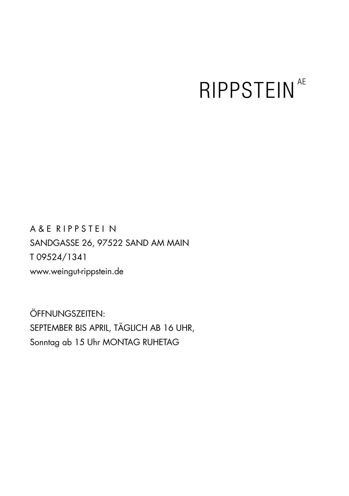 A. & E. Rippstein меню