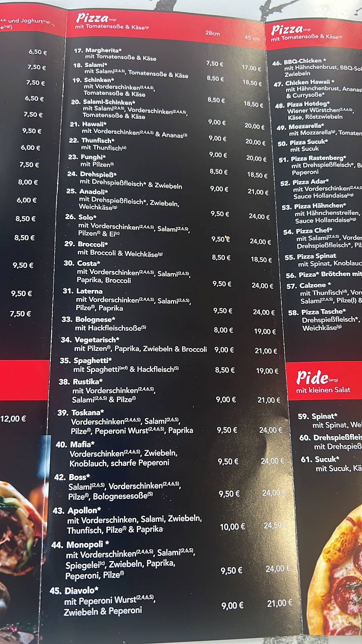 Adar Pizzeria & Grillhaus меню