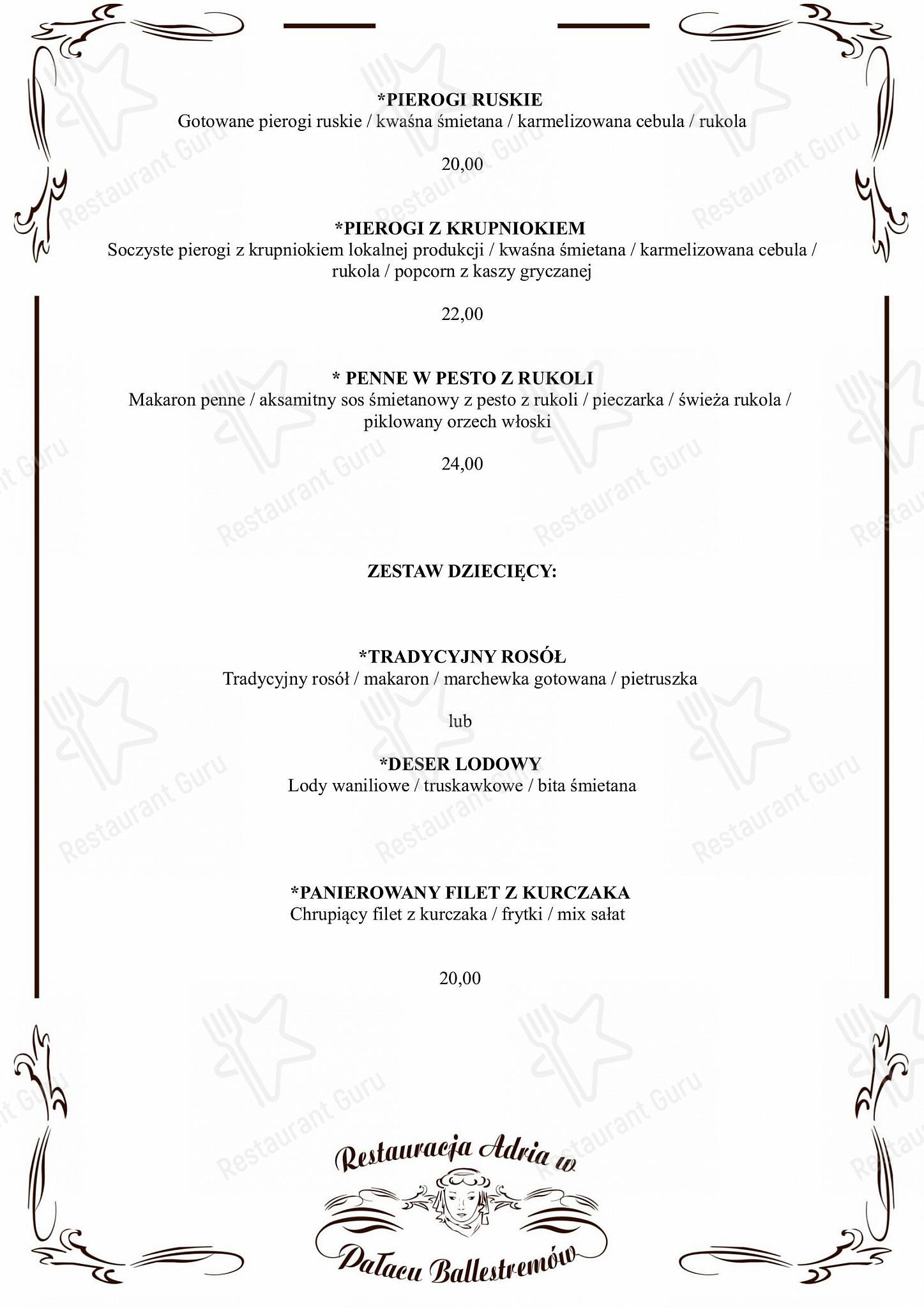 Boronia Catering Menu Pack ресторана Hotel-Restauracja „Adria”