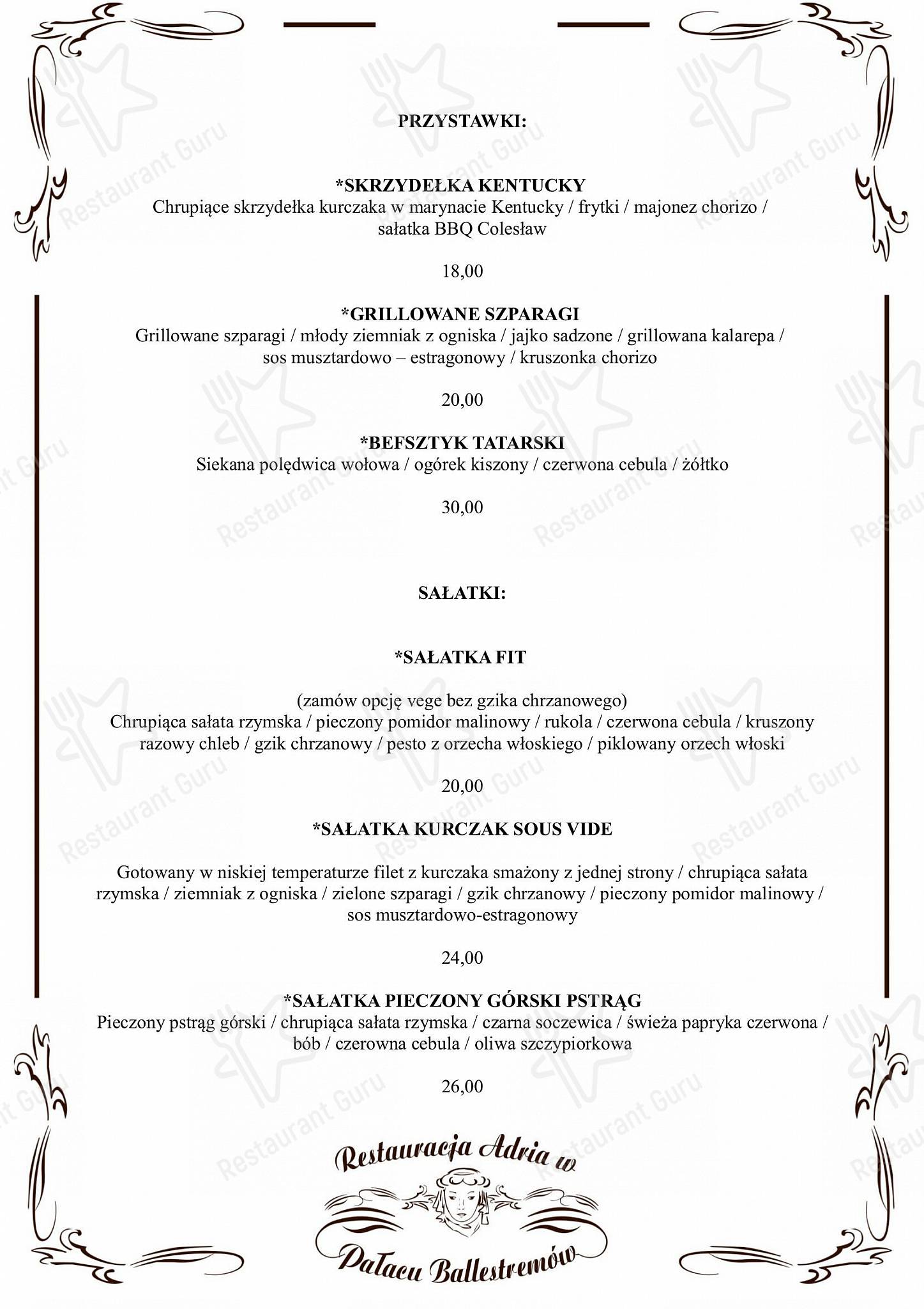 Boronia Catering Menu Pack ресторана Hotel-Restauracja „Adria”