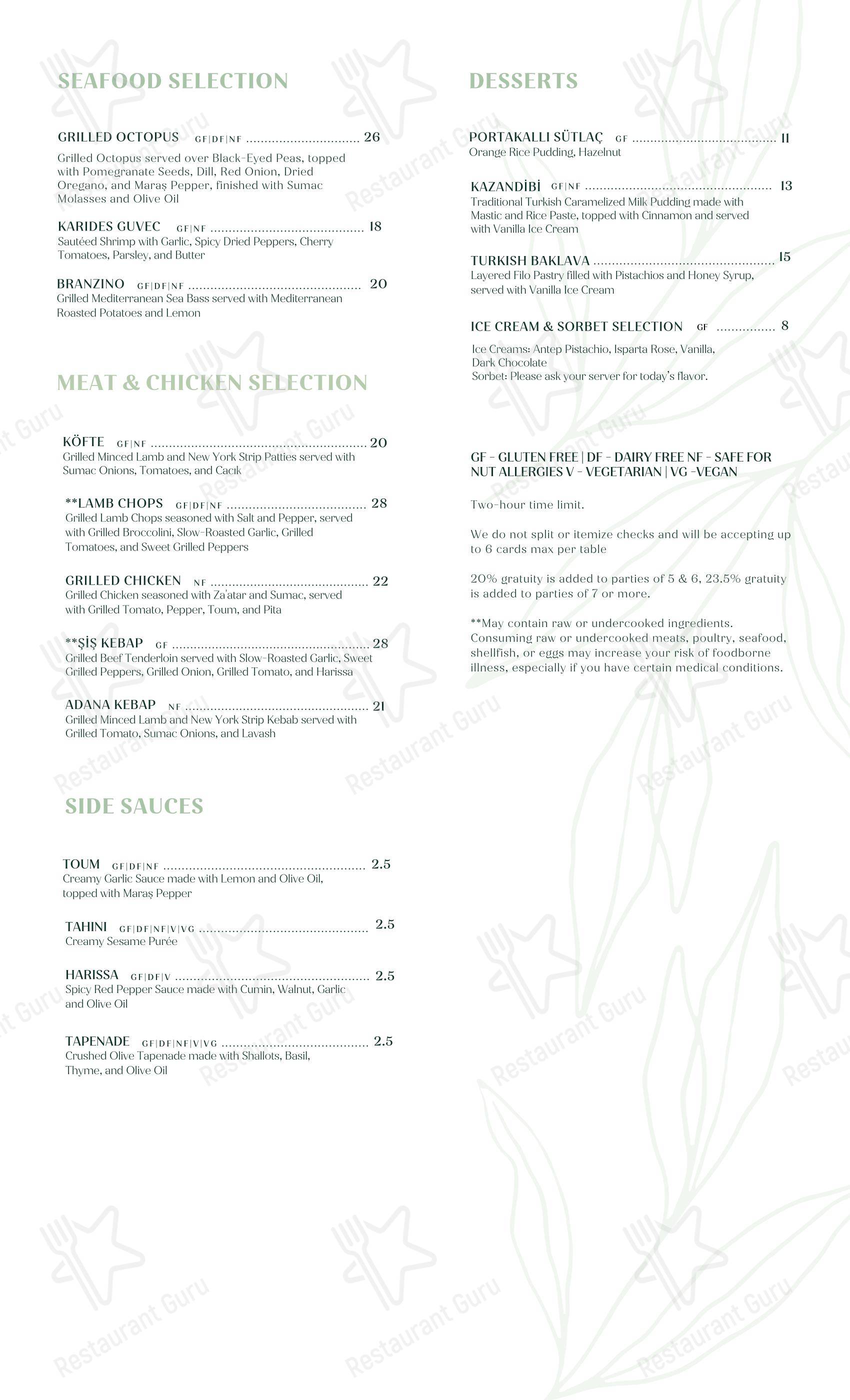 Lunch Menu паба и бара Agora Tysons Mediterranean Restaurant