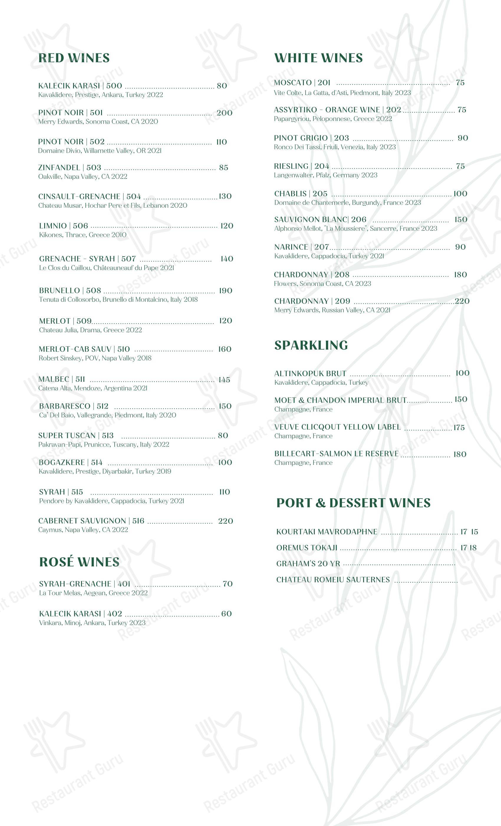 Agora Tysons Mediterranean Restaurant в Маклине - Wine Menu