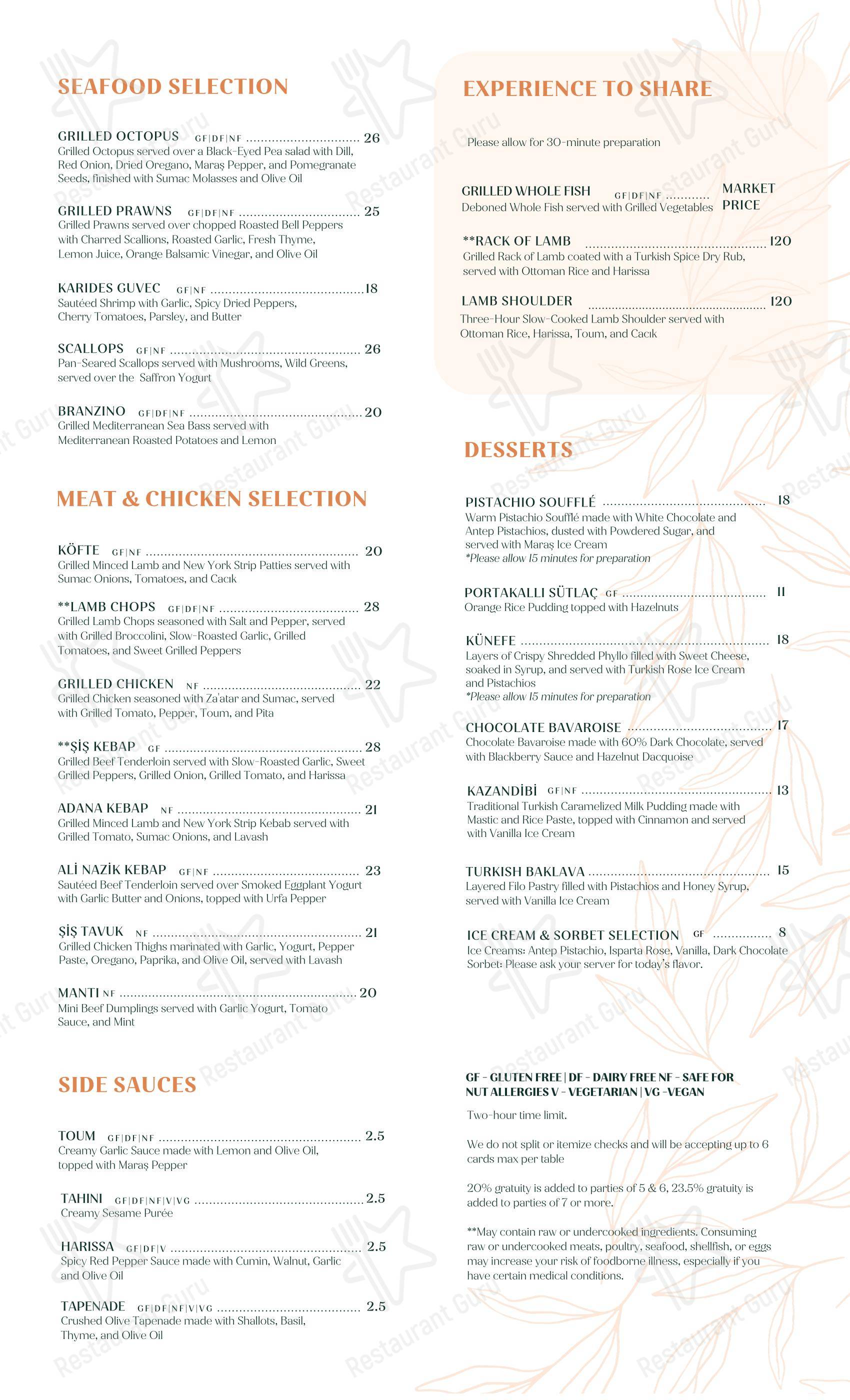 Меню Agora Tysons Mediterranean Restaurant - еда и напитки