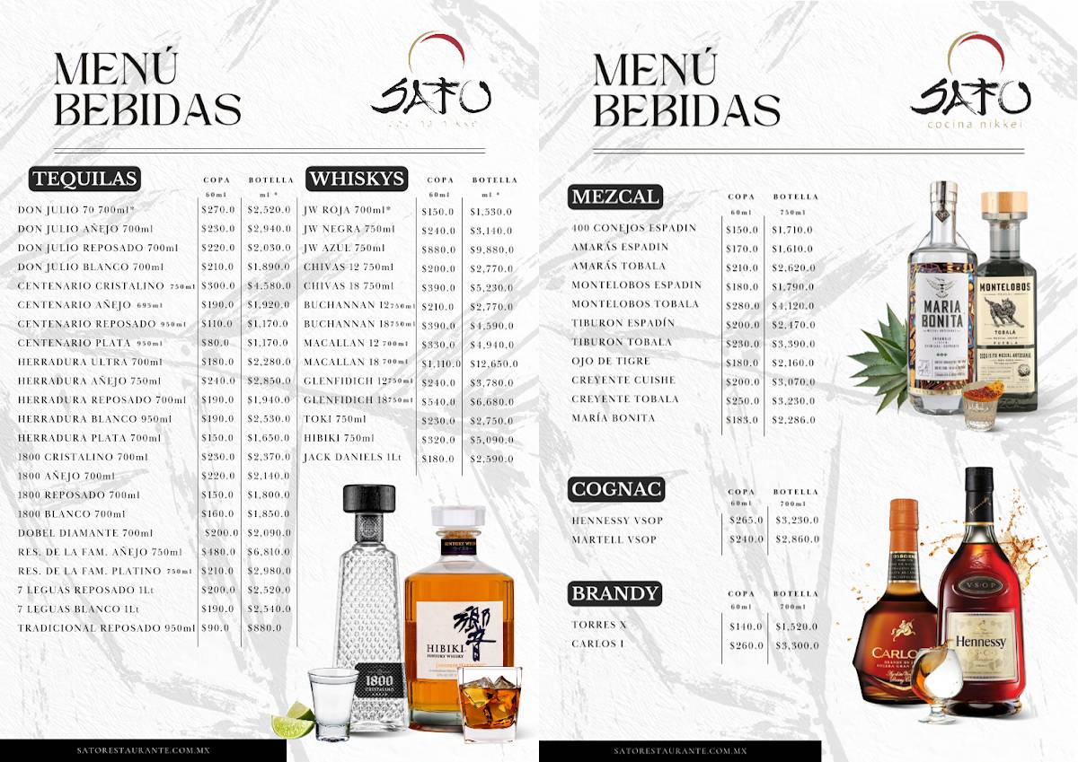 Sato Aguascalientes меню