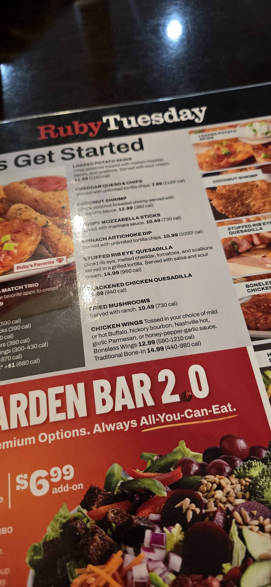Ruby Tuesday меню