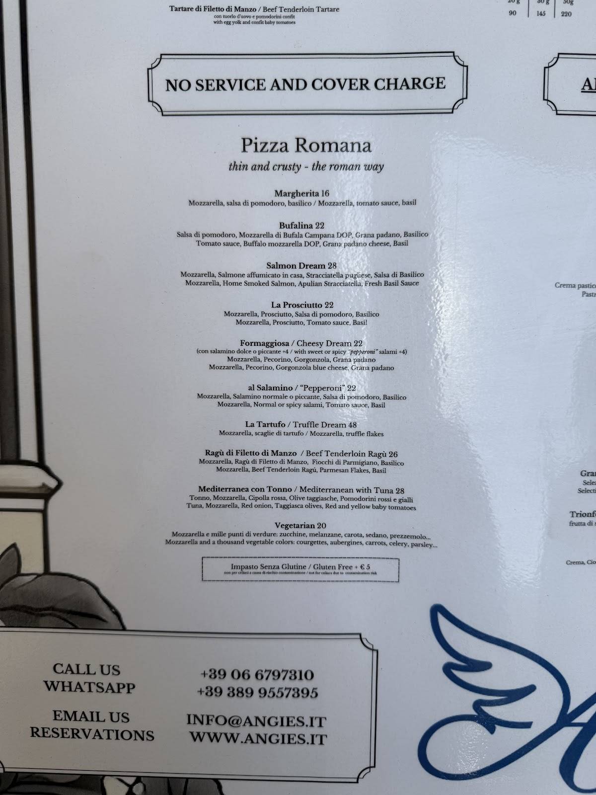 Angie’s Restaurant меню