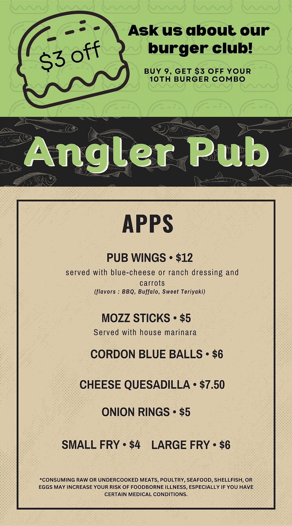 Angler Pub меню