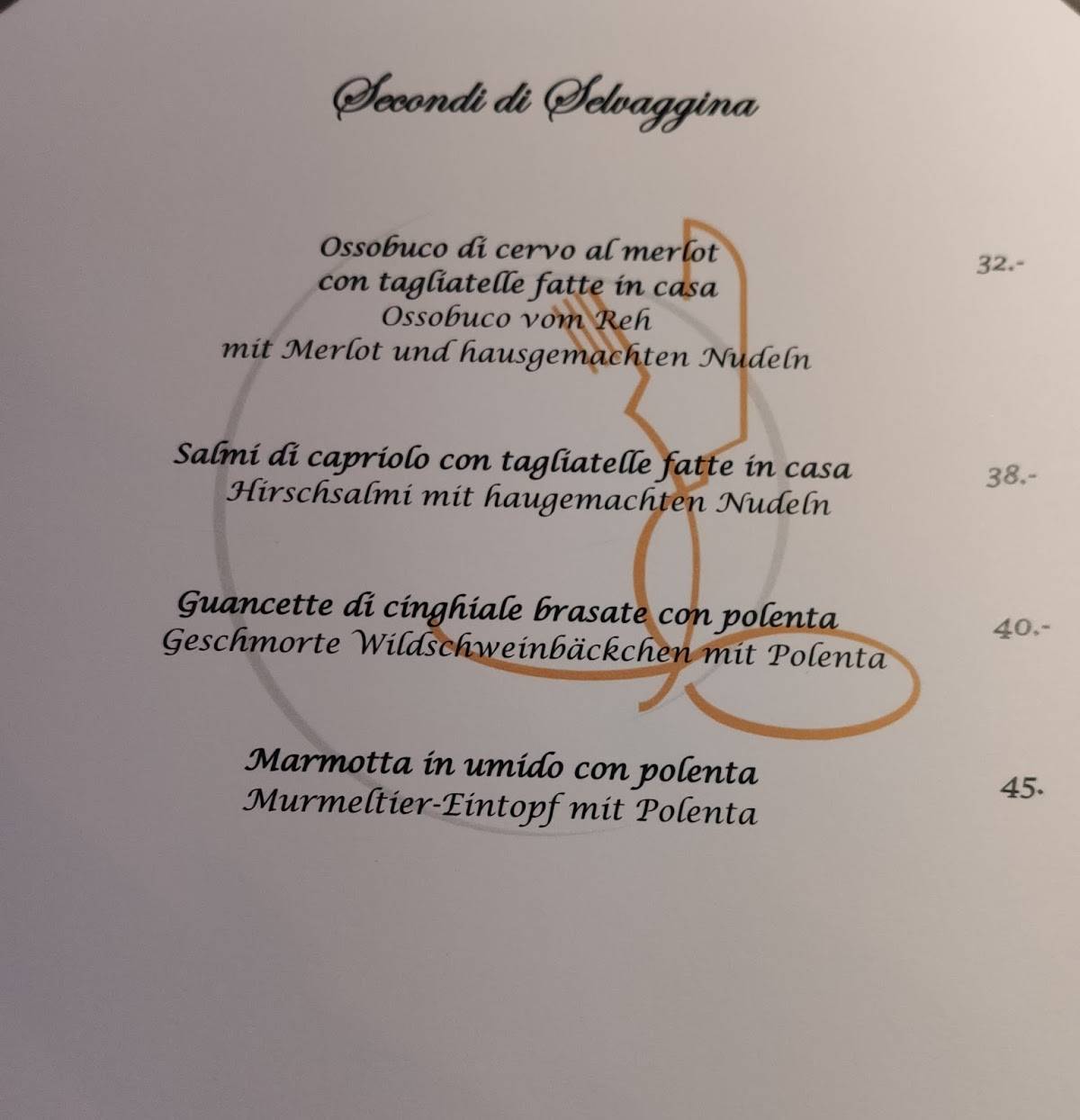 Locanda Lessy меню