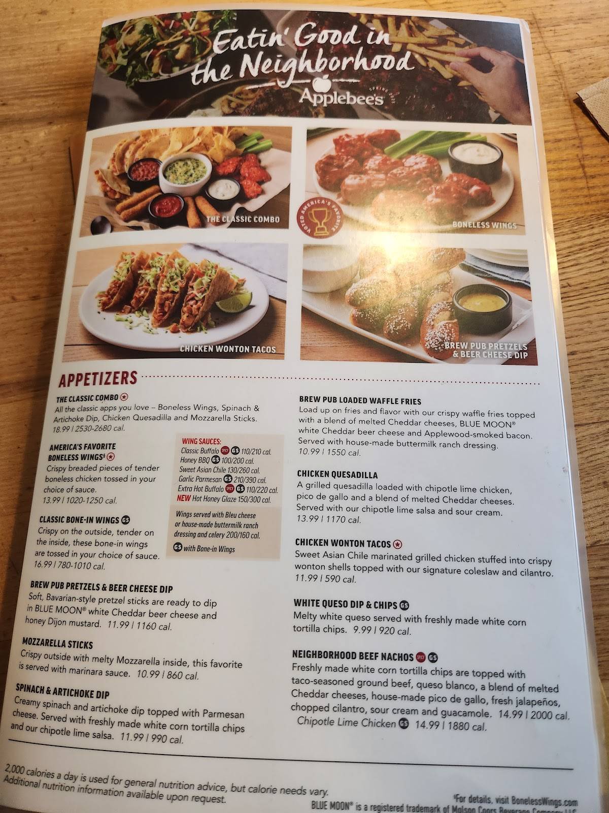 Applebee's Grill + Bar меню