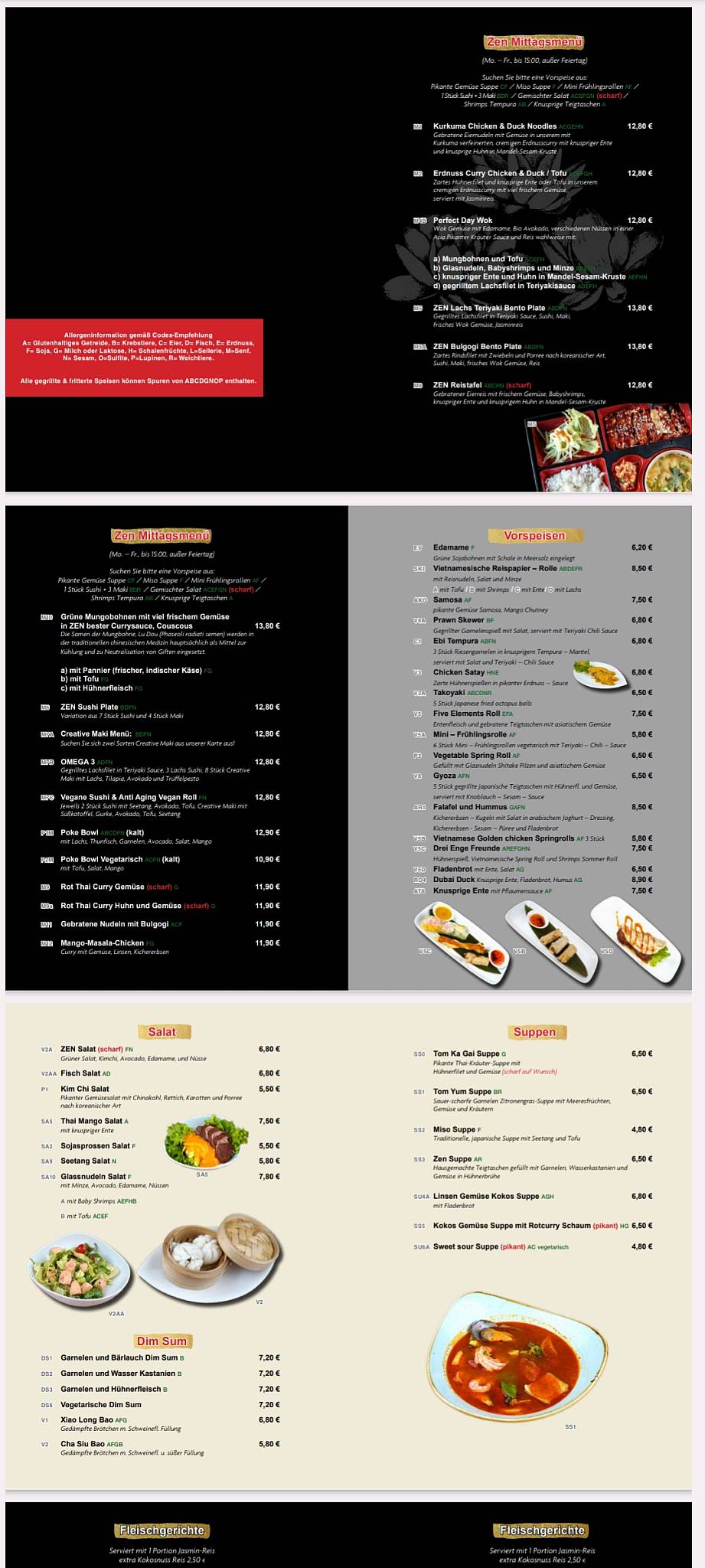 Asiatisches Restaurant ZEN меню