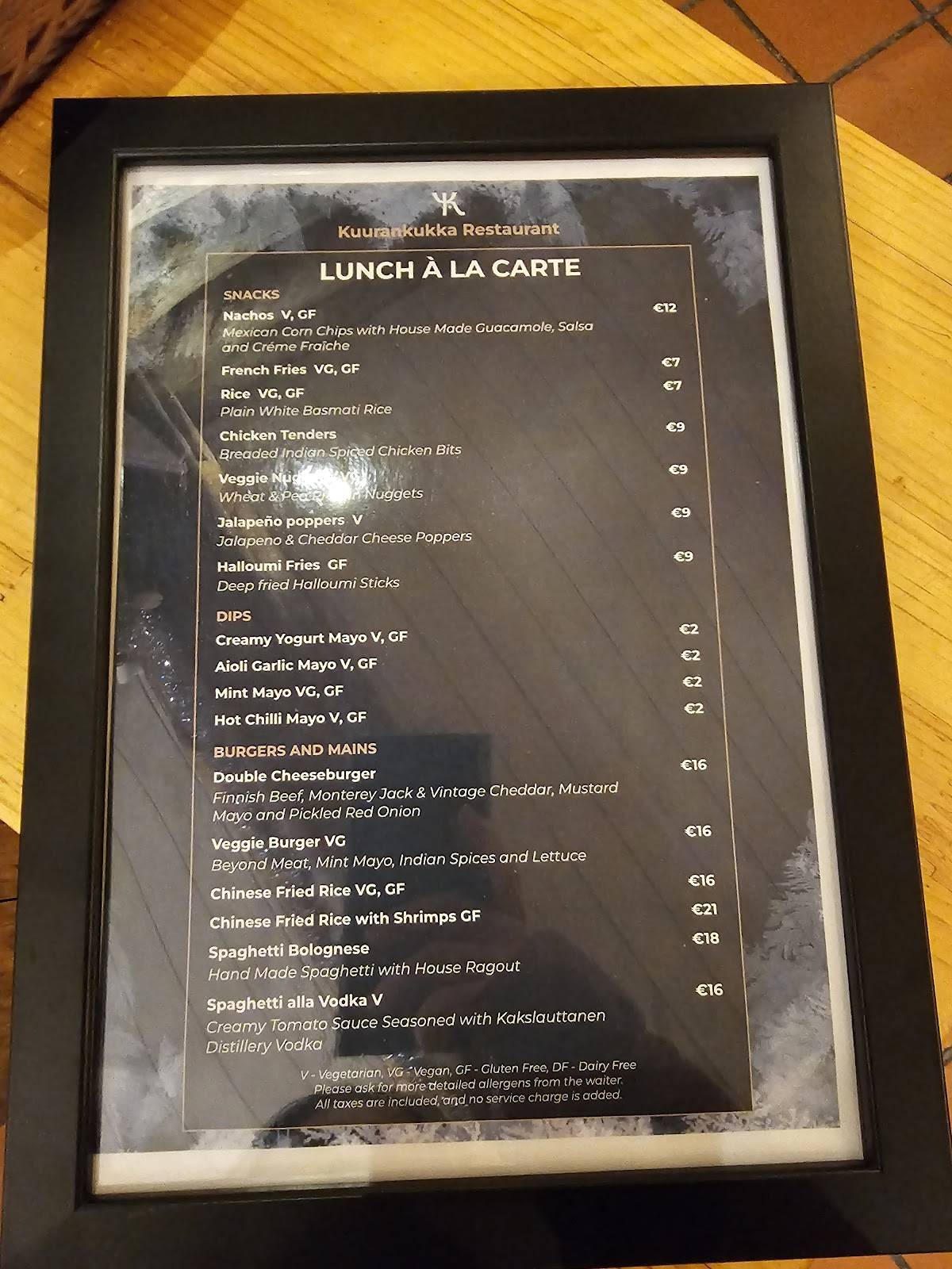 Aurora Restaurant меню