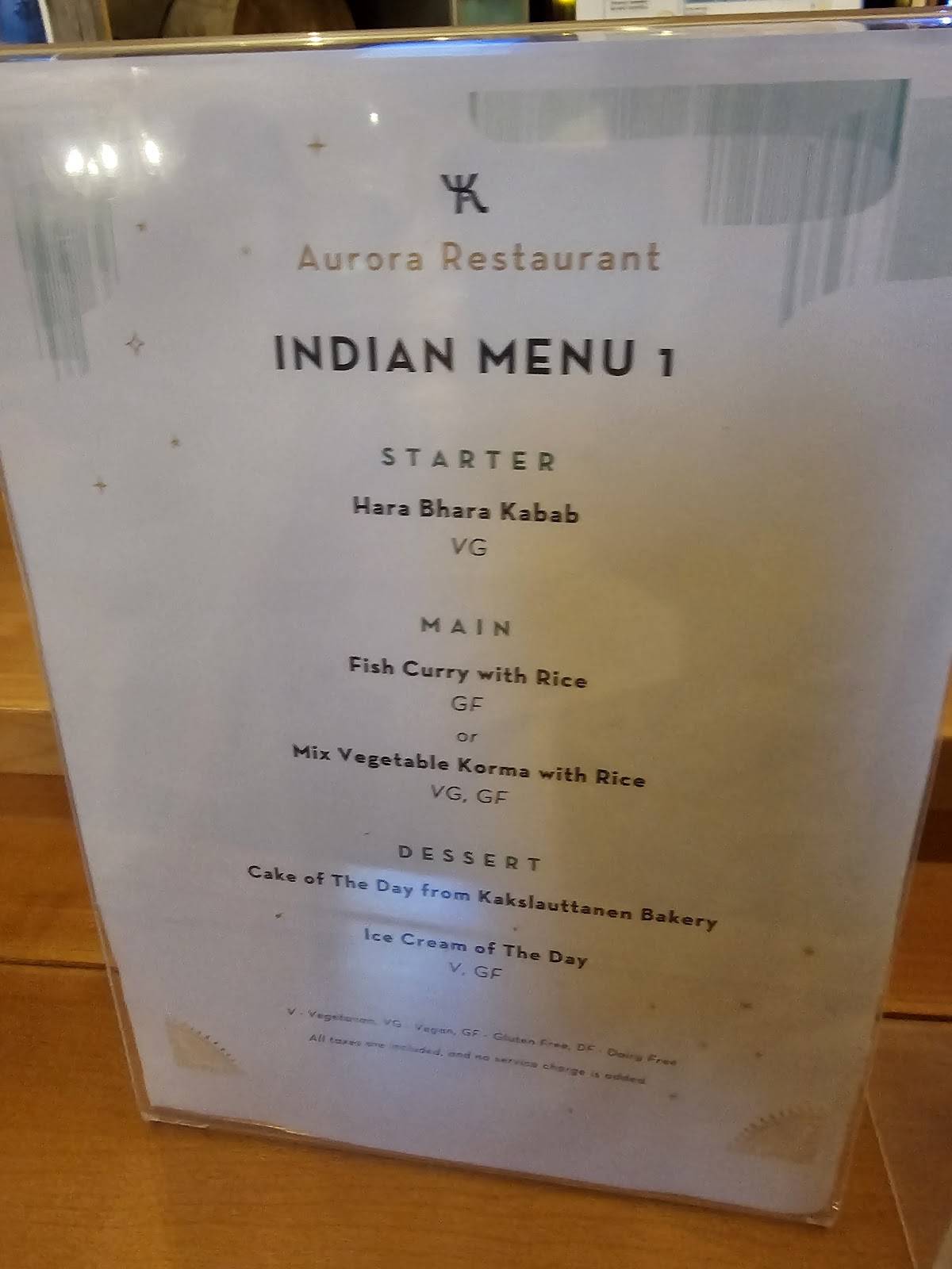 Aurora Restaurant меню