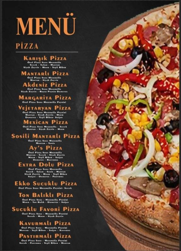 Ays Pizza меню