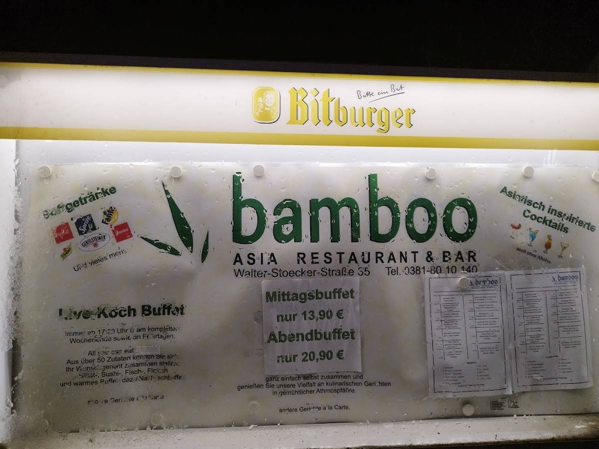 Bamboo Asia Restaurant Walter Stöcker 35,18069,Rostock меню