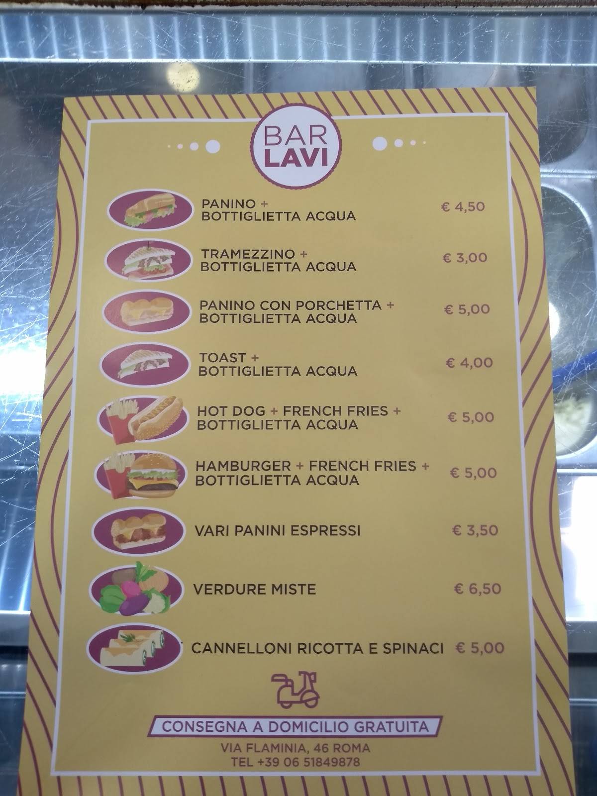 Bar Lavi меню