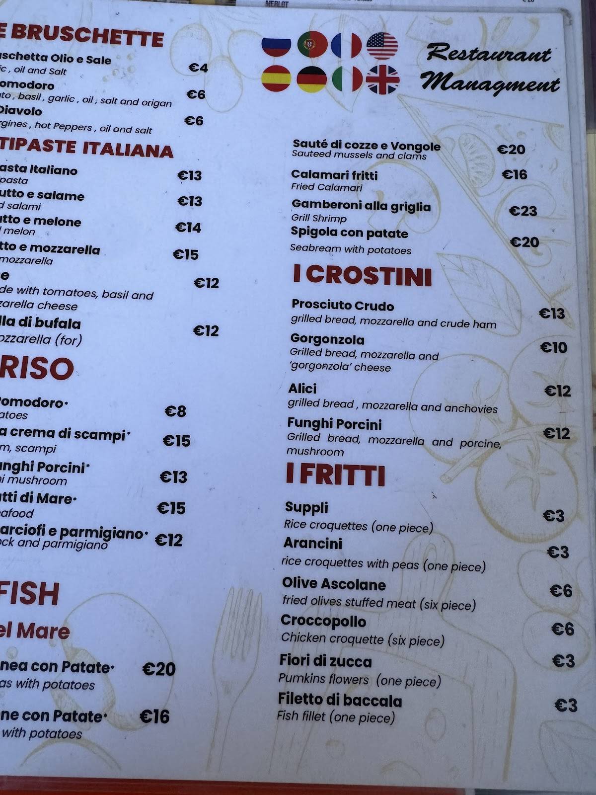 Bar & Restaurant меню