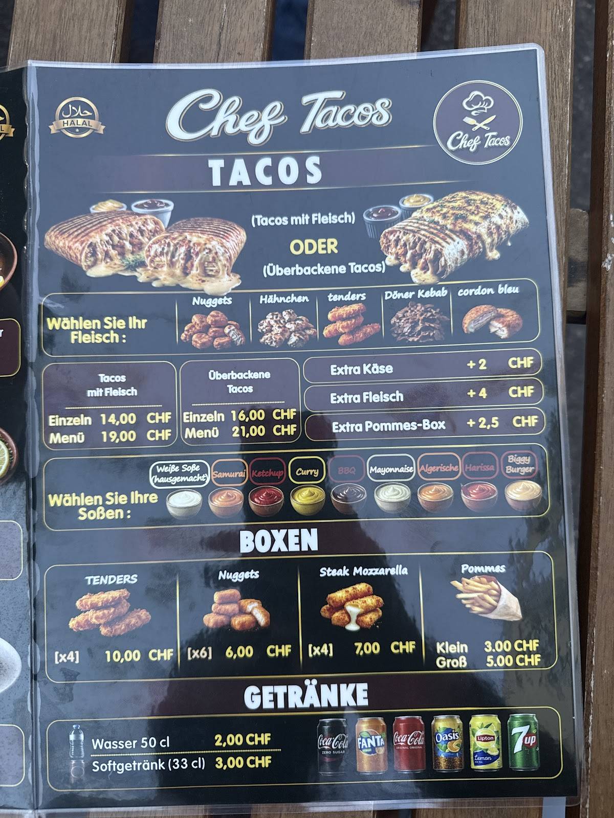 Chef Tacos меню