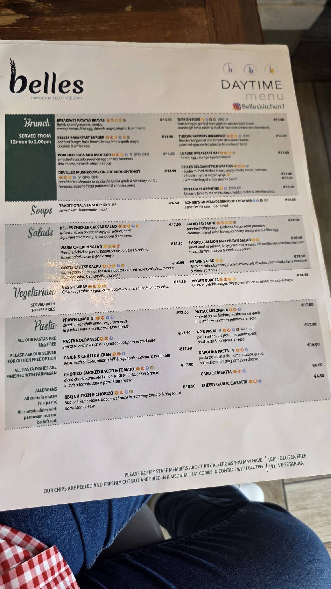 Belles Kitchen Rathmullan меню