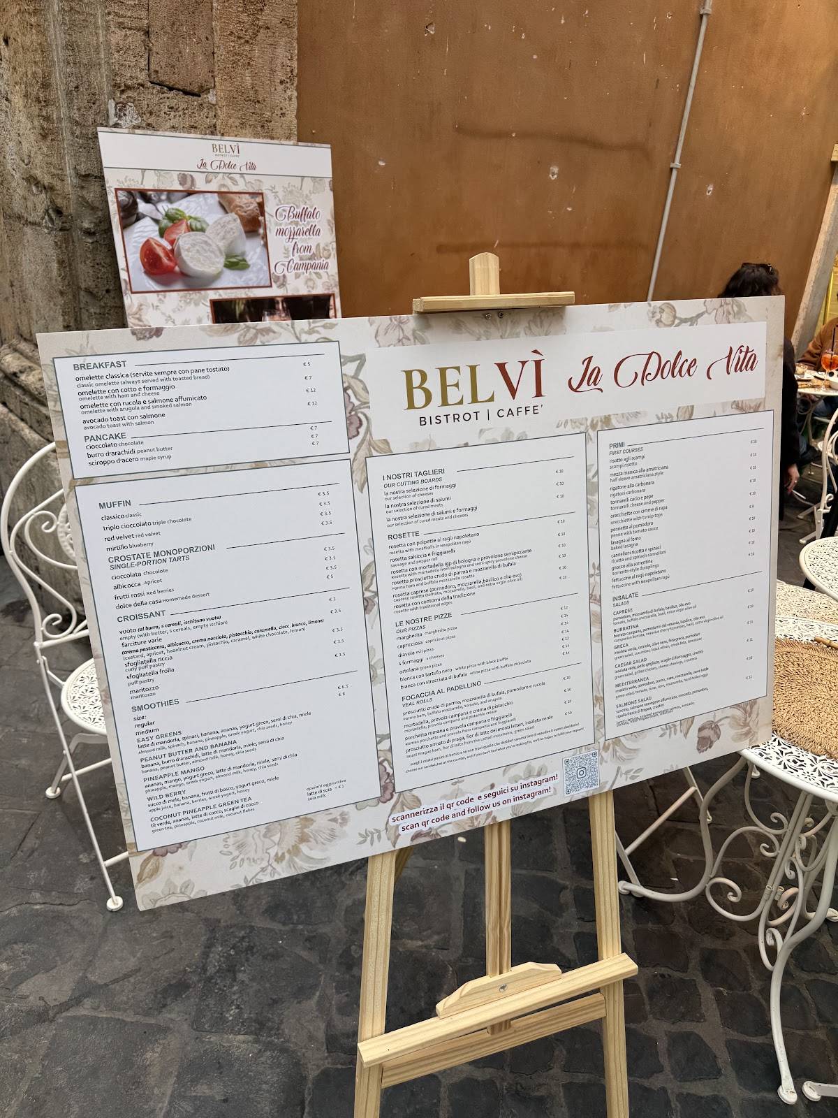 Belvì bistrot caffè Roma меню