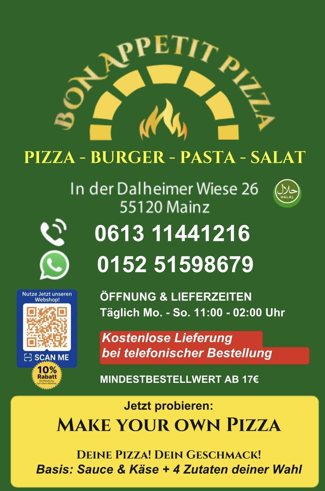 Bon Appetit Pizza меню