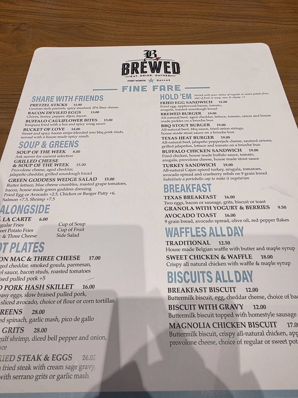 Brewed меню