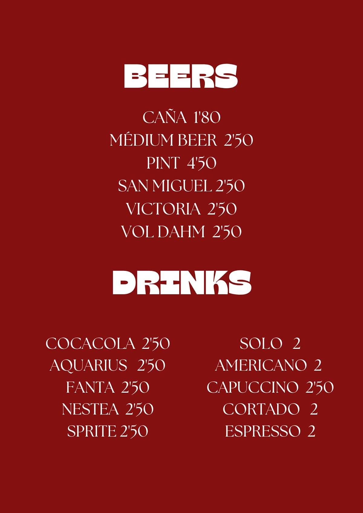 Brucho Bar меню
