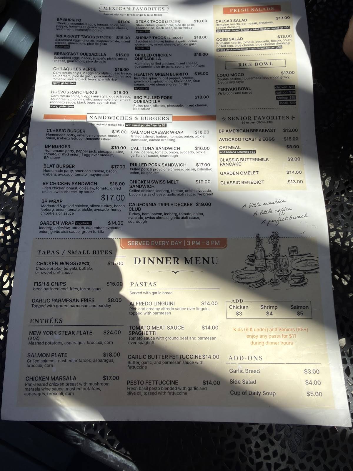 Brunch Point меню