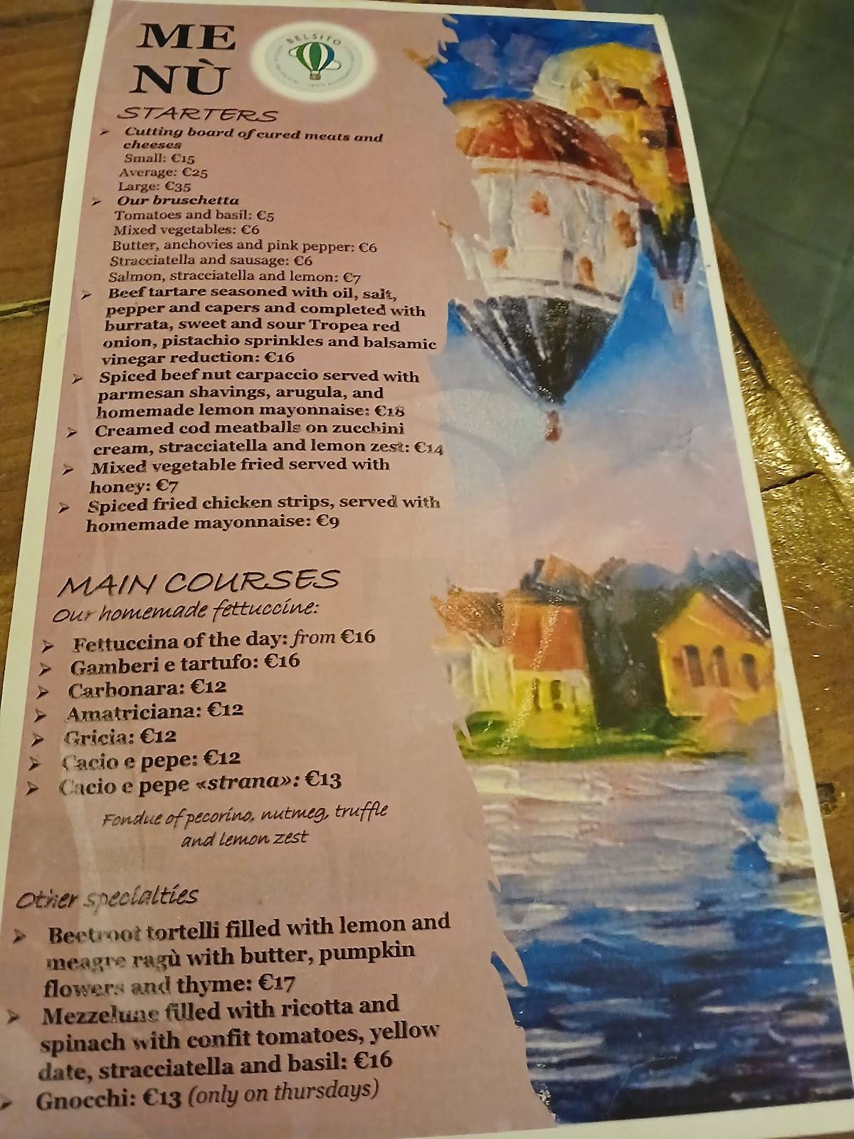 CAFFÈ BELSITO меню