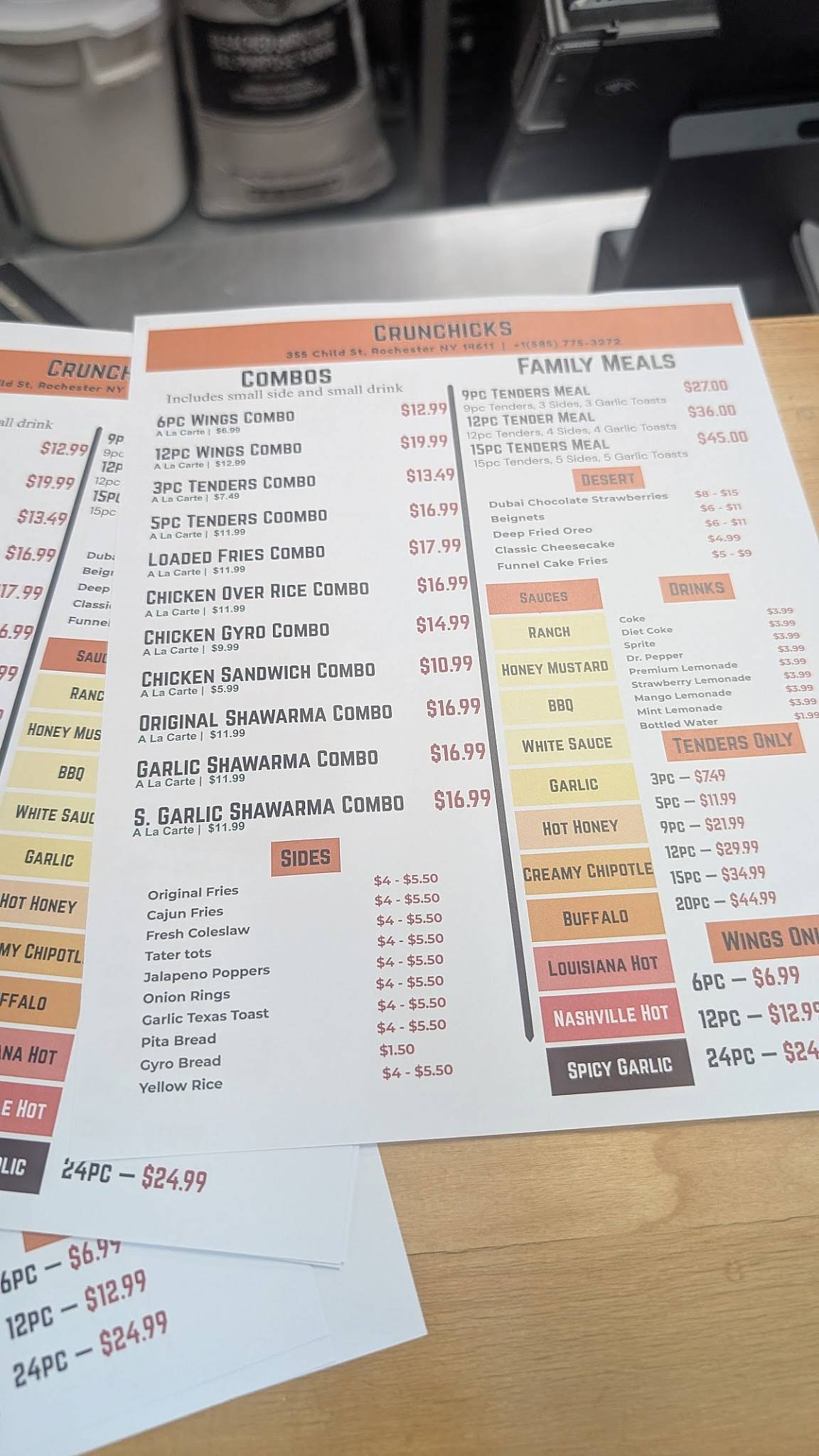 CRUNCHICKS( The Best Halal Fried Chicken, Crunchy Shawarma, gyro and Chicken over rice)) меню