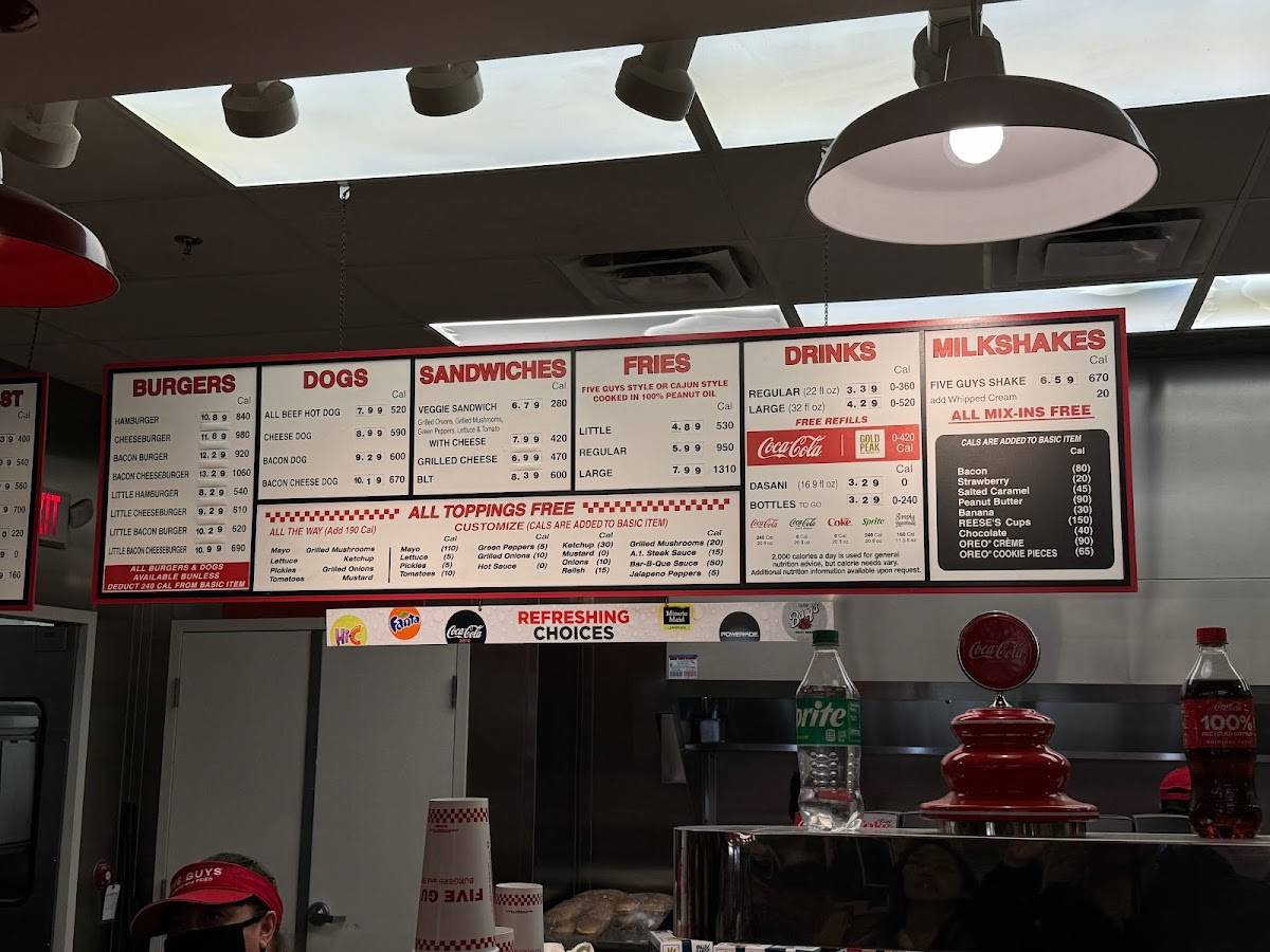 Five Guys меню