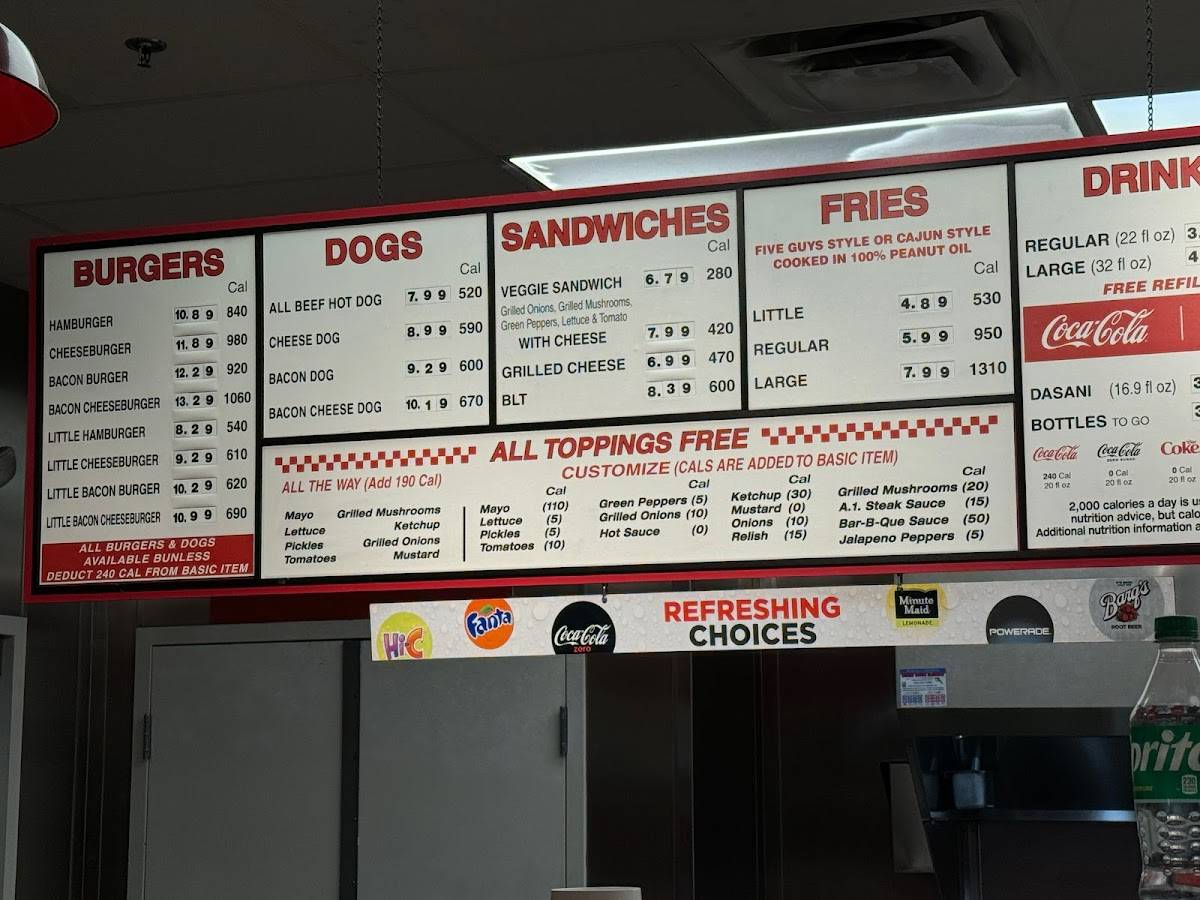 Five Guys меню