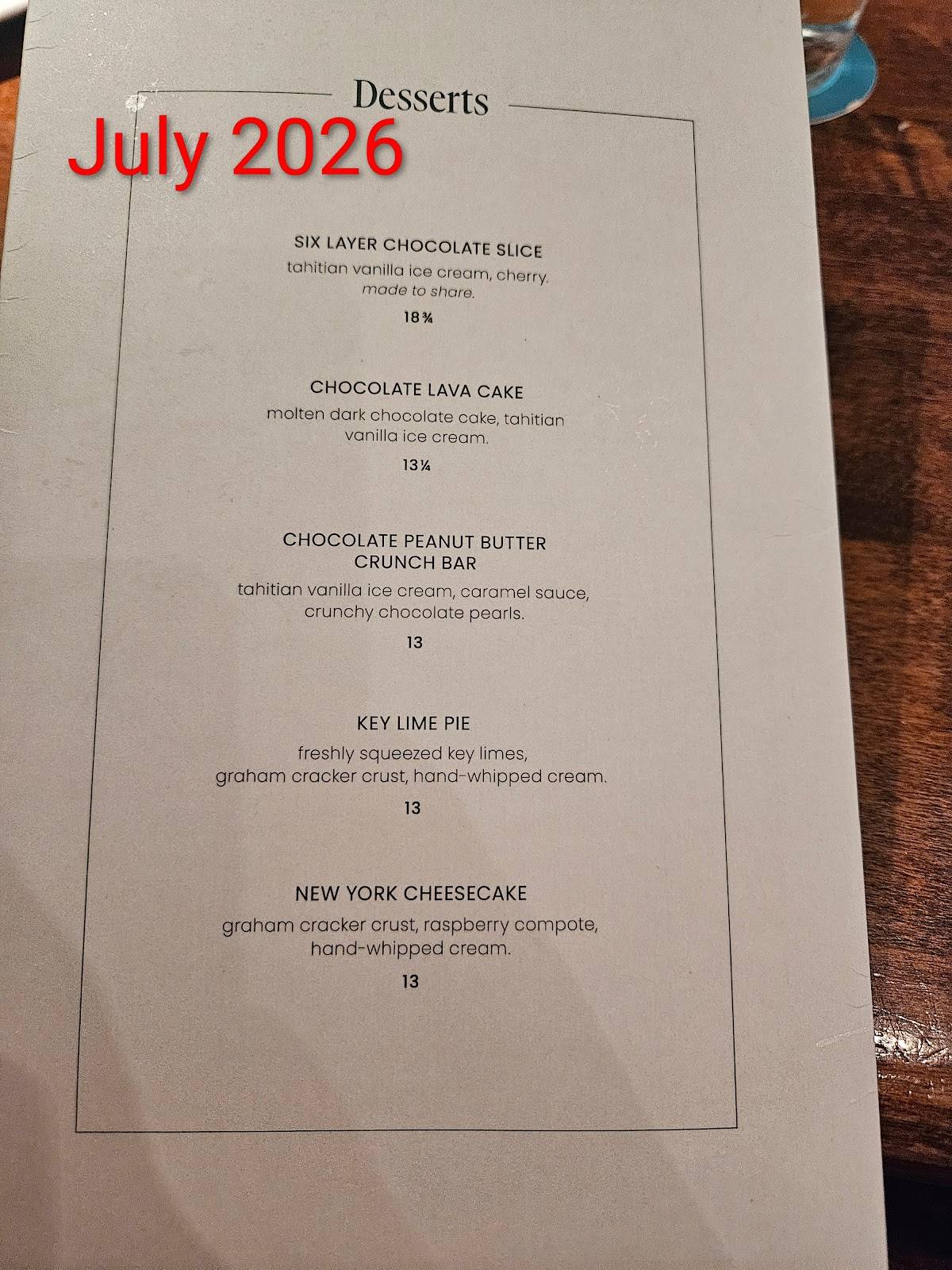 Cactus Club Cafe меню
