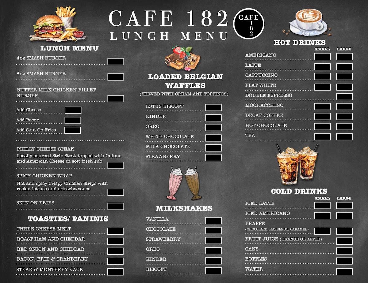 Cafe 182 меню