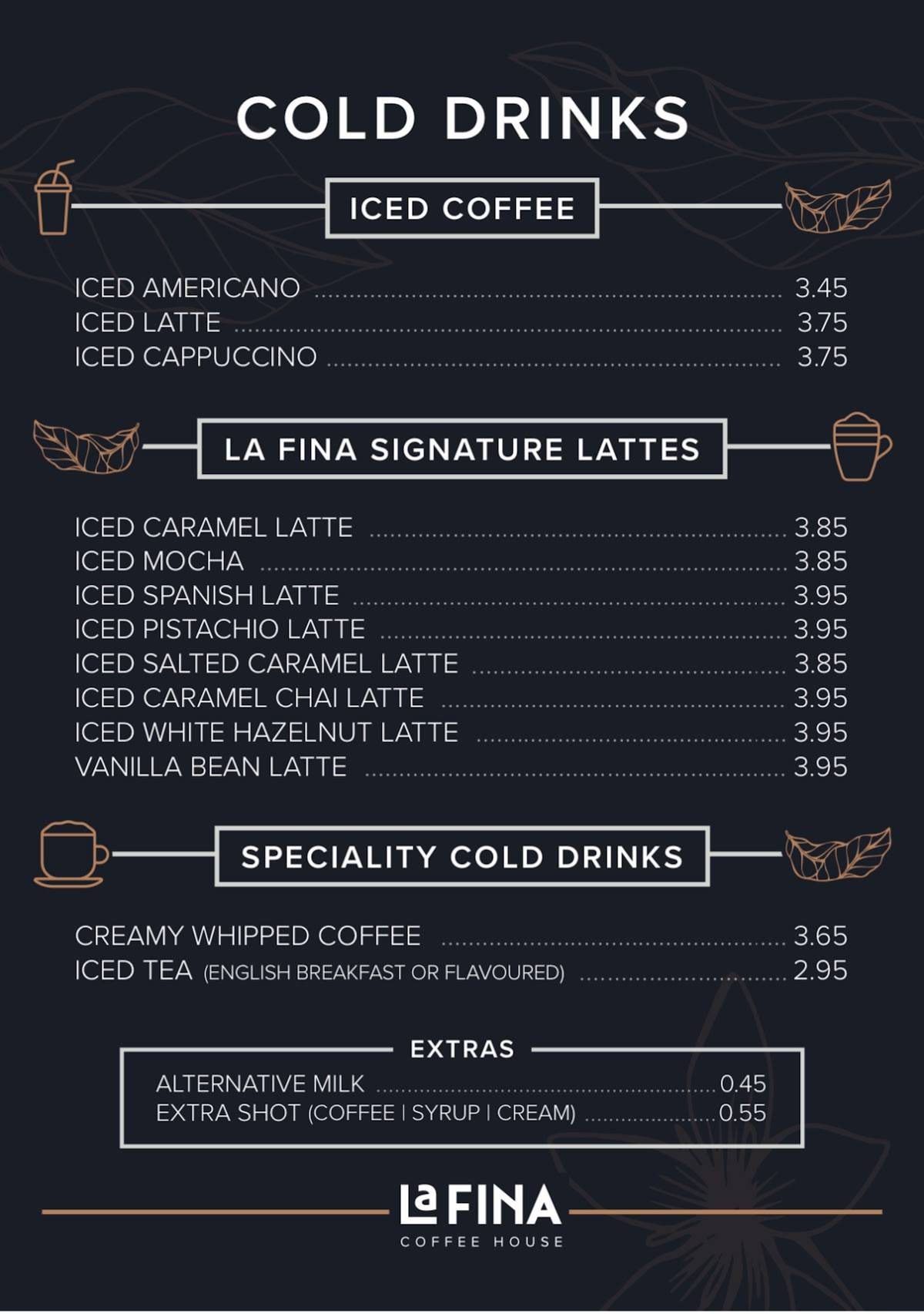 Cafe La Fina меню