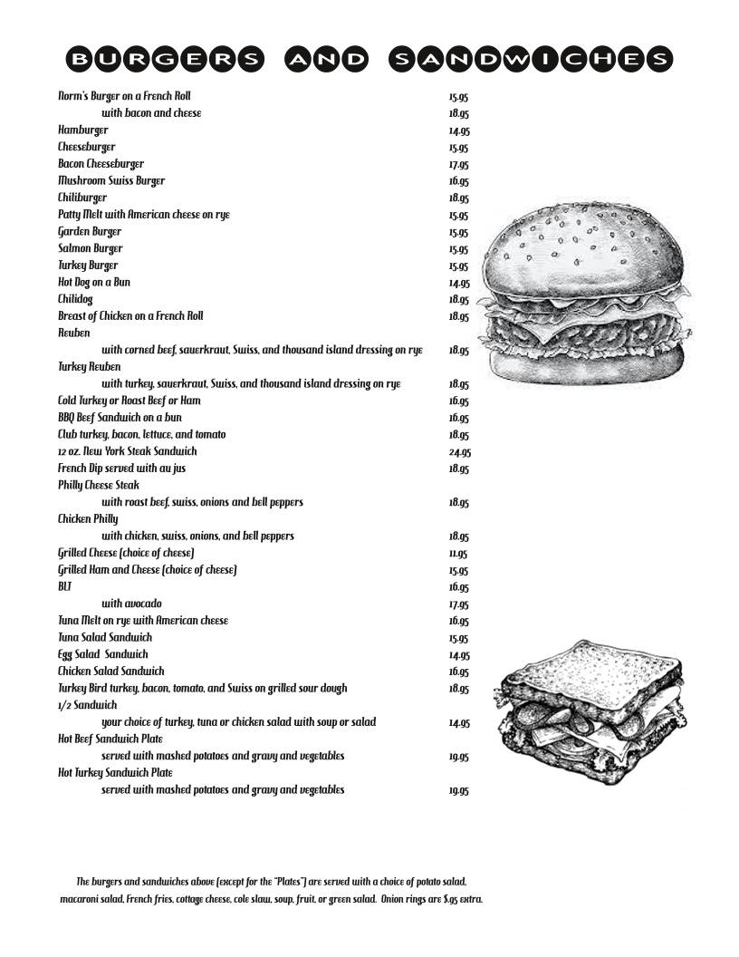 Norm's Kitchen меню