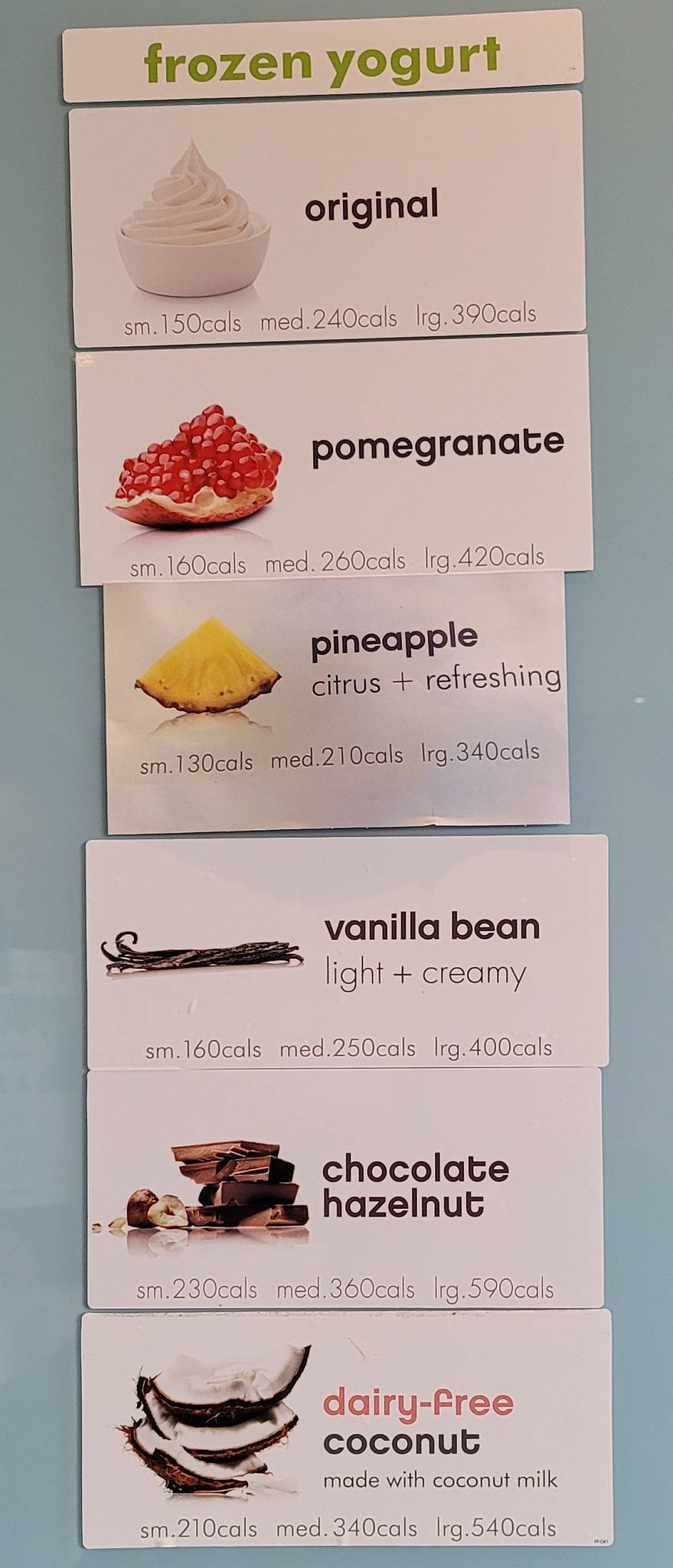 Pinkberry меню