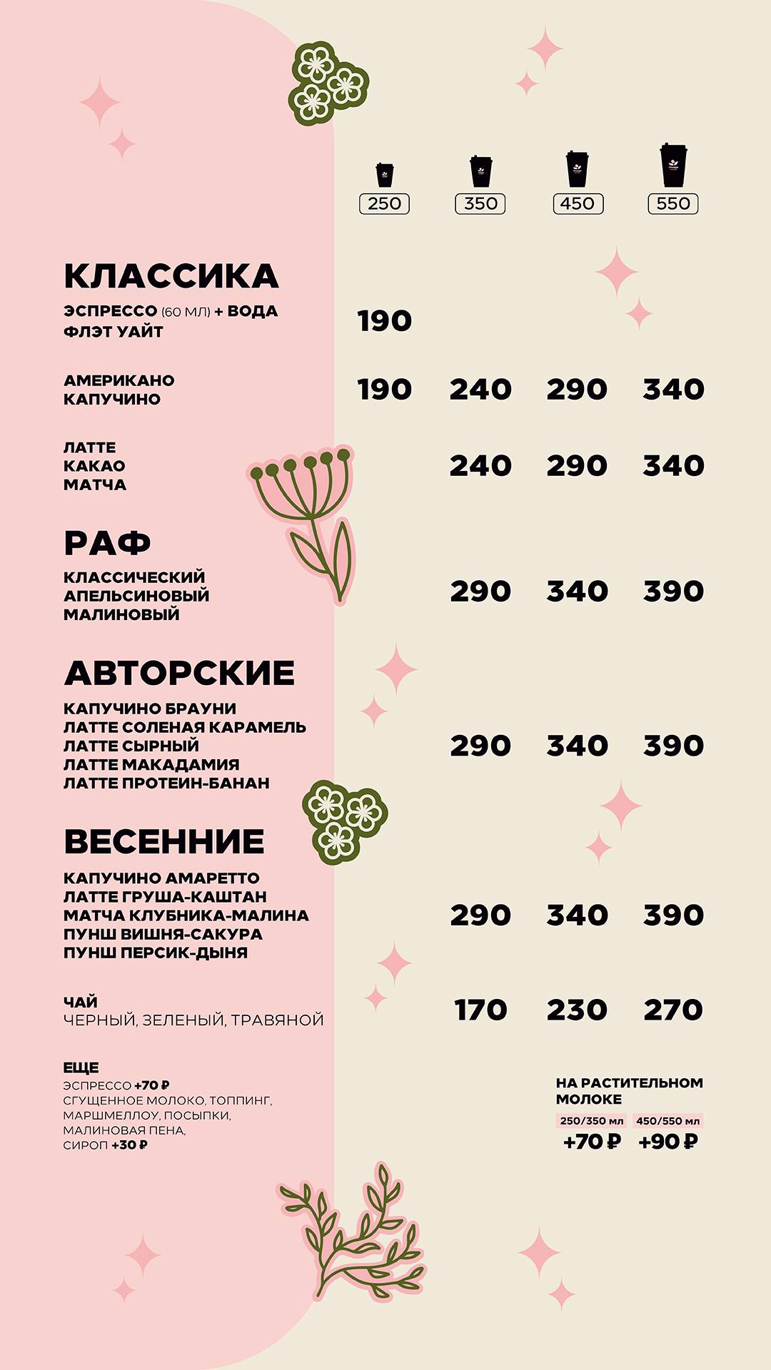 Правда кофе меню