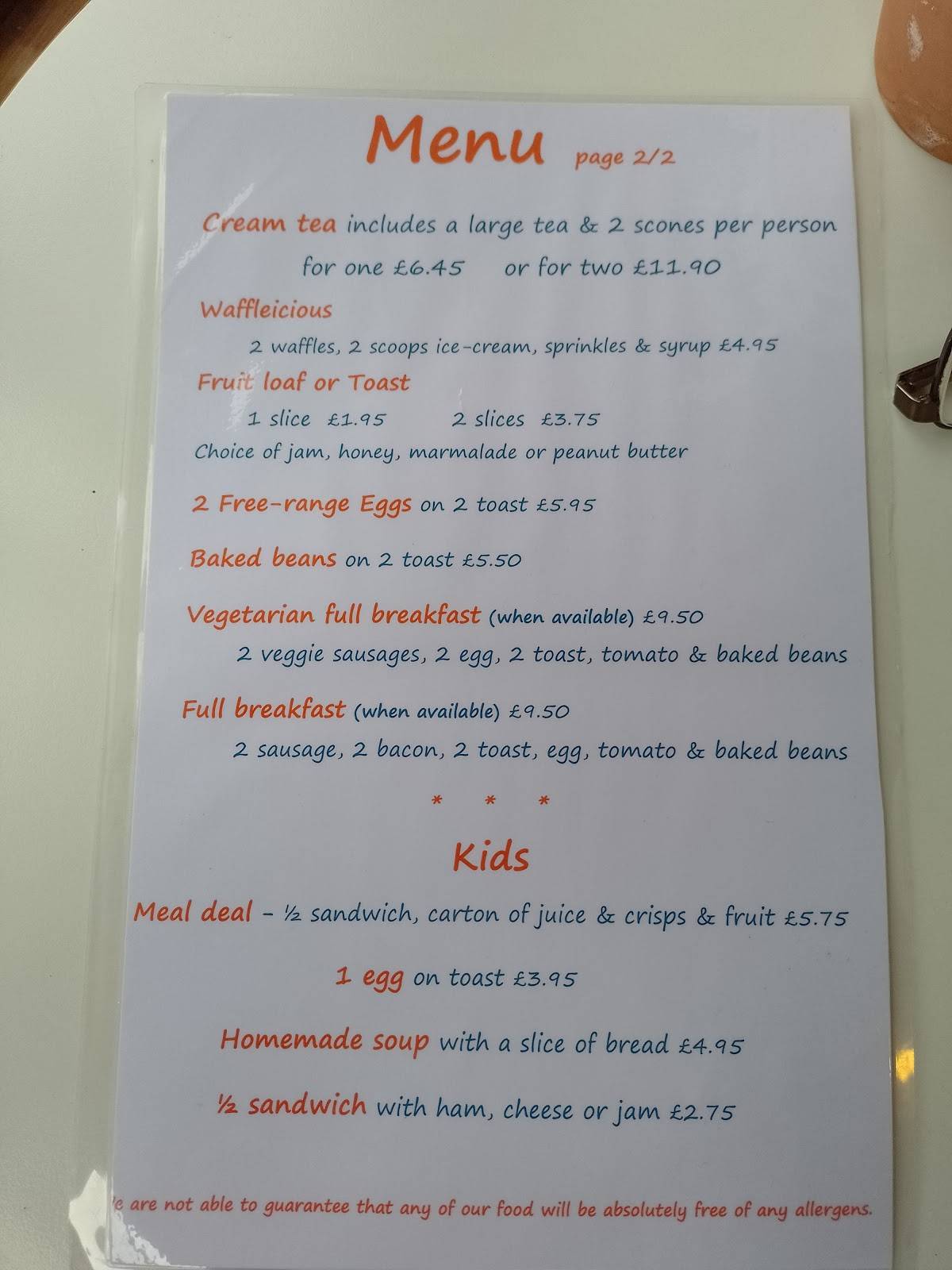 Cafe Riviera меню