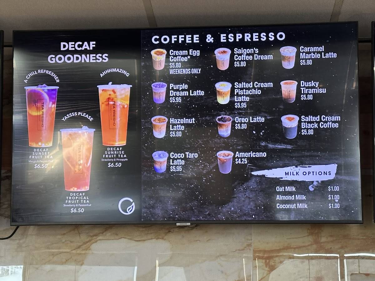 Cafe Tea Fresho меню